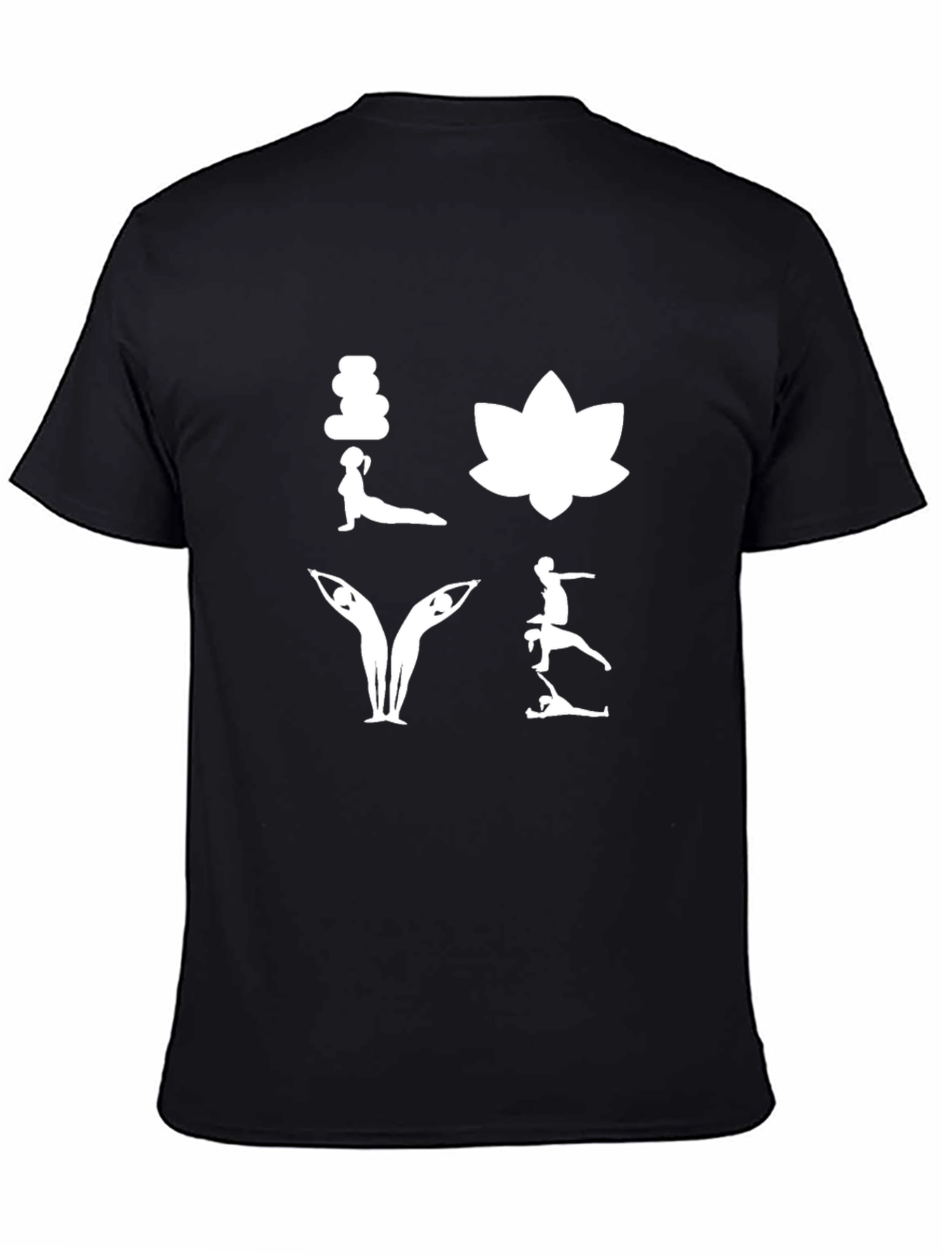 Yoga Love Black T-Shirt - Meditative Design