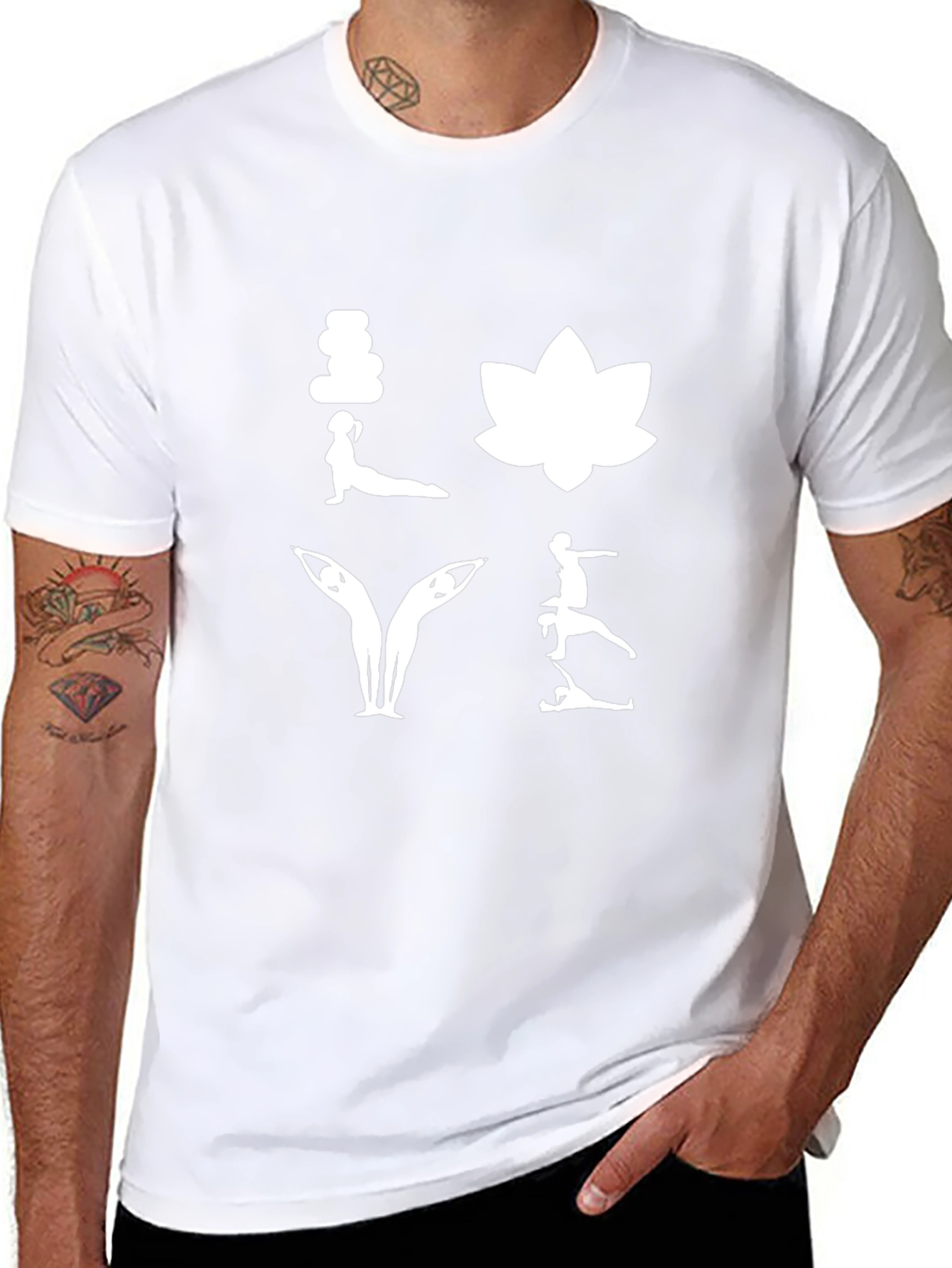 Yoga Love Black T-Shirt - Meditative Design