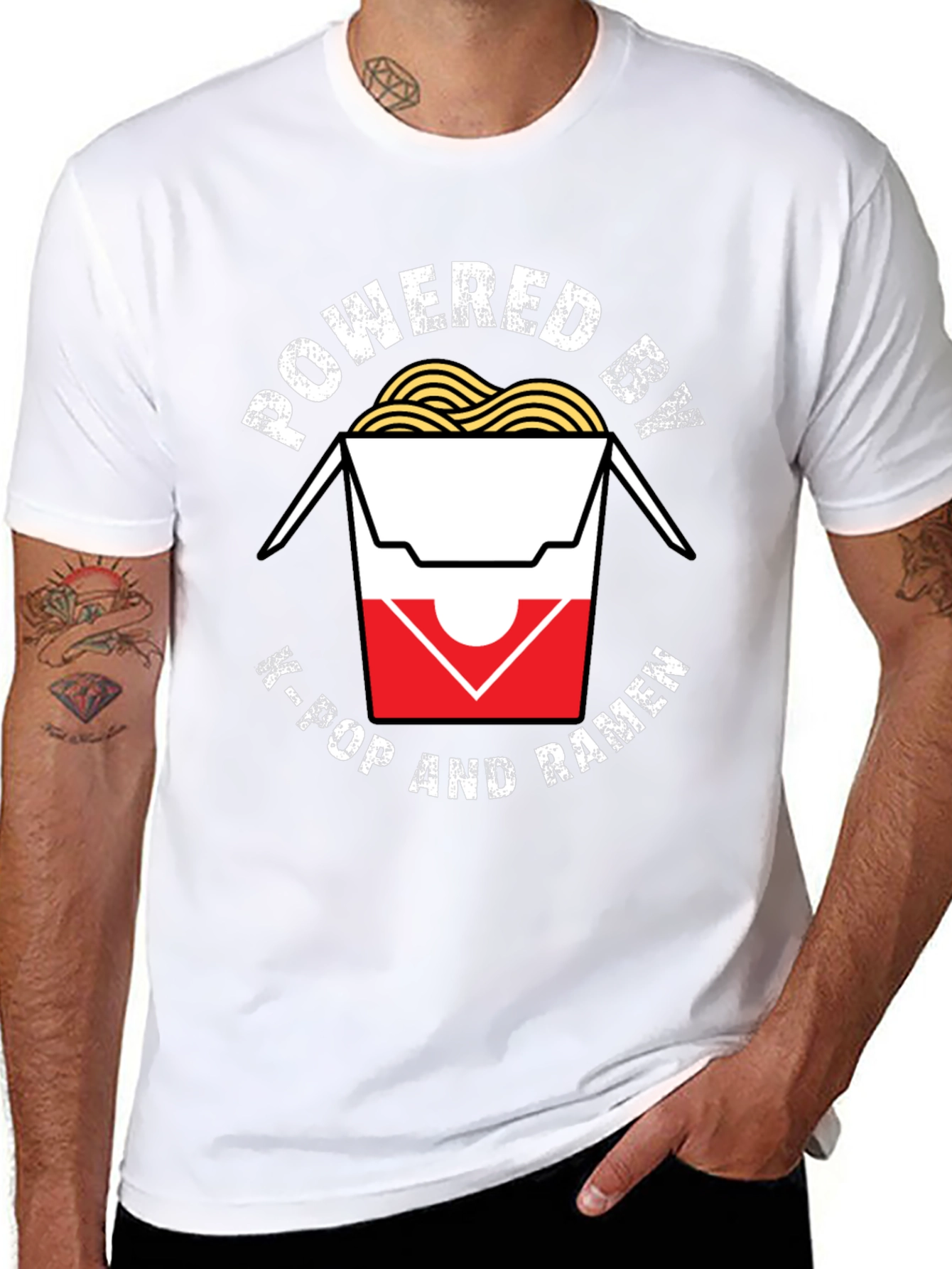 Powered by K-Pop and Ramen T-Shirt