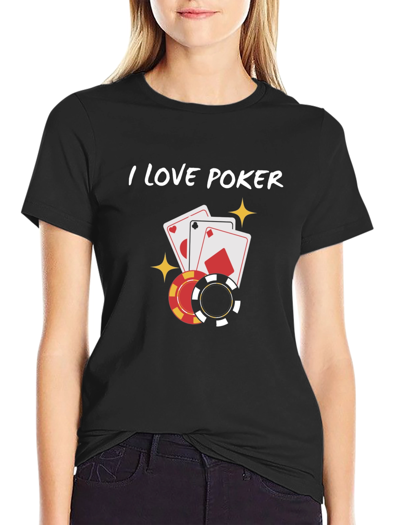 I Love Poker Graphic T-Shirt - Black