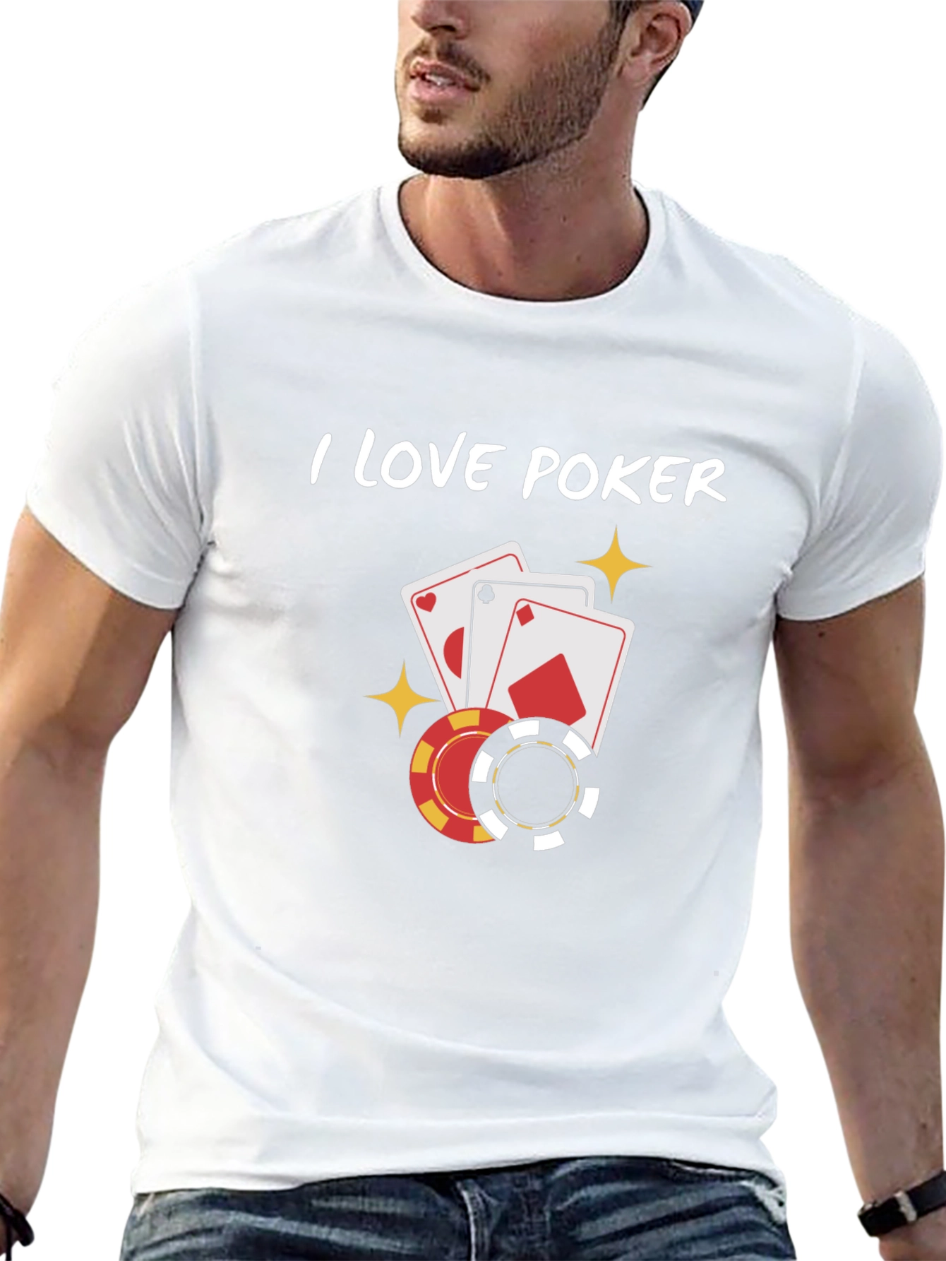 I Love Poker Graphic T-Shirt - Black