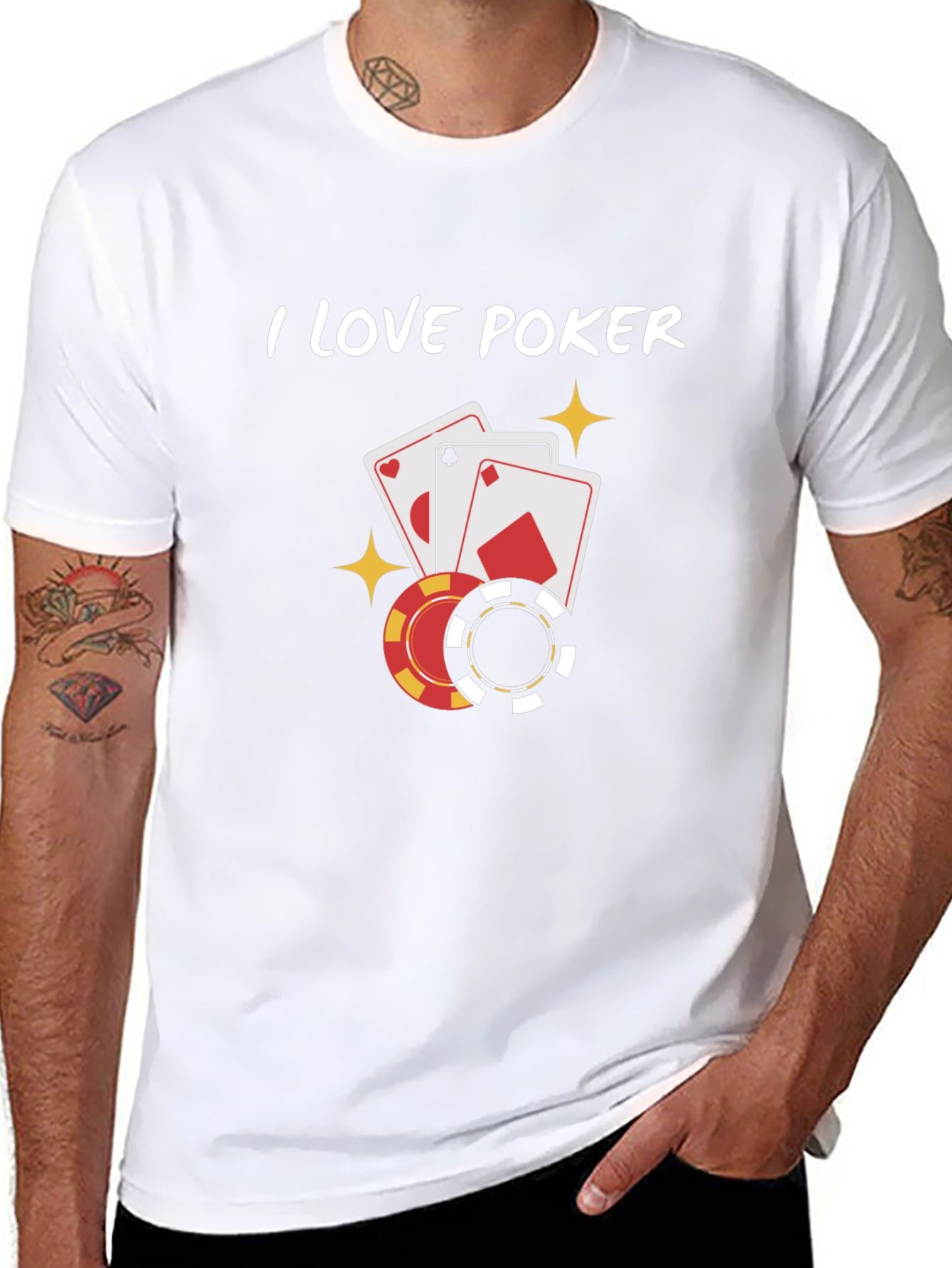 I Love Poker Graphic T-Shirt - Black