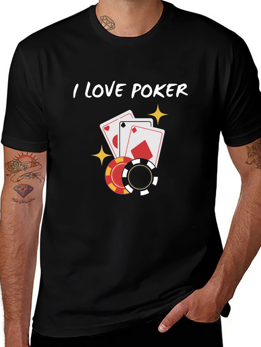 I Love Poker Graphic T-Shirt - Black