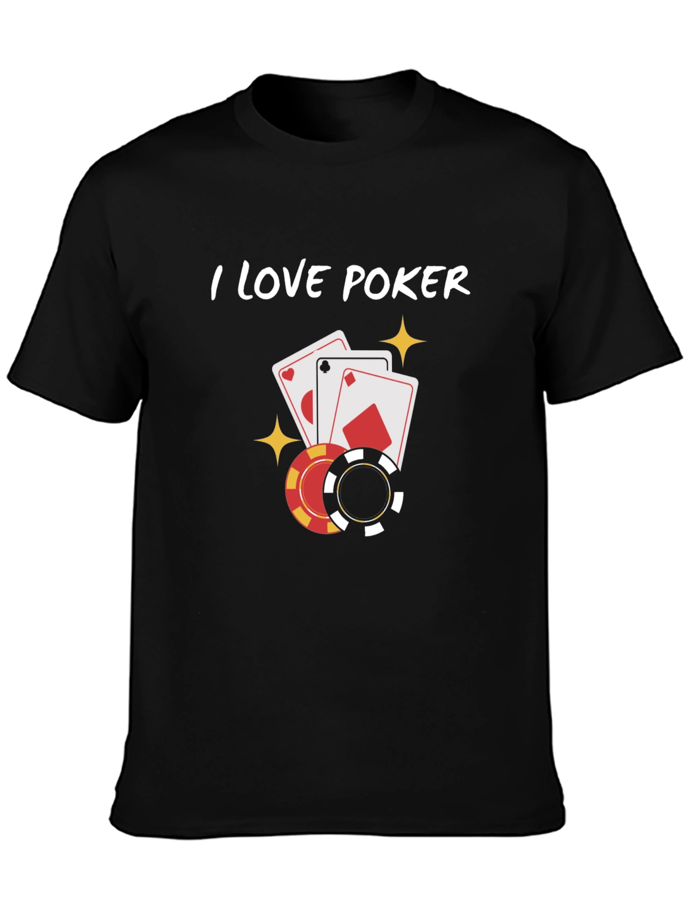 I Love Poker Graphic T-Shirt - Black