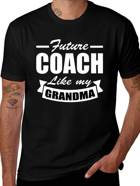 Future Coach Like My Grandma Black Graphic T-Shirt