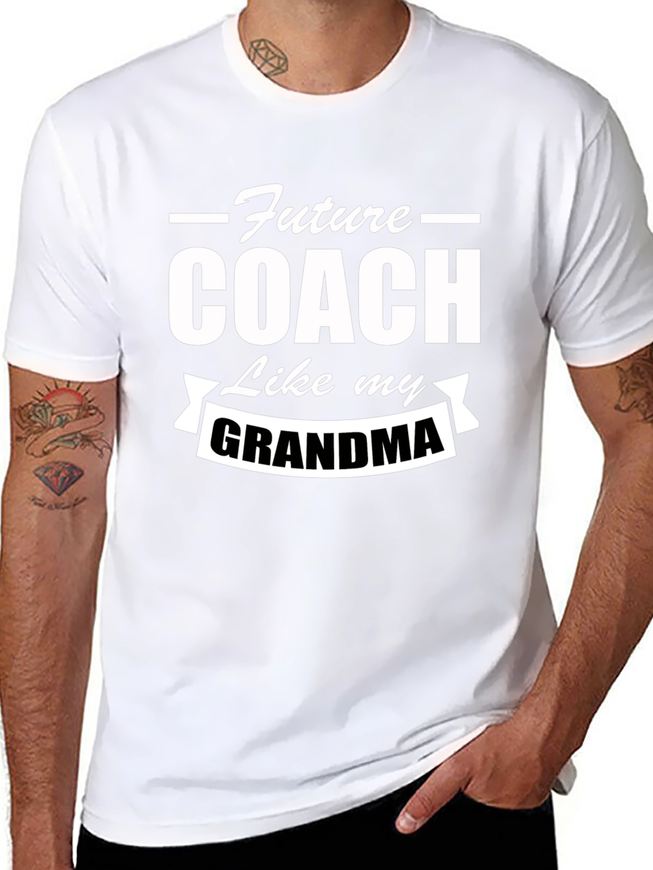 Future Coach Like My Grandma Black Graphic T-Shirt