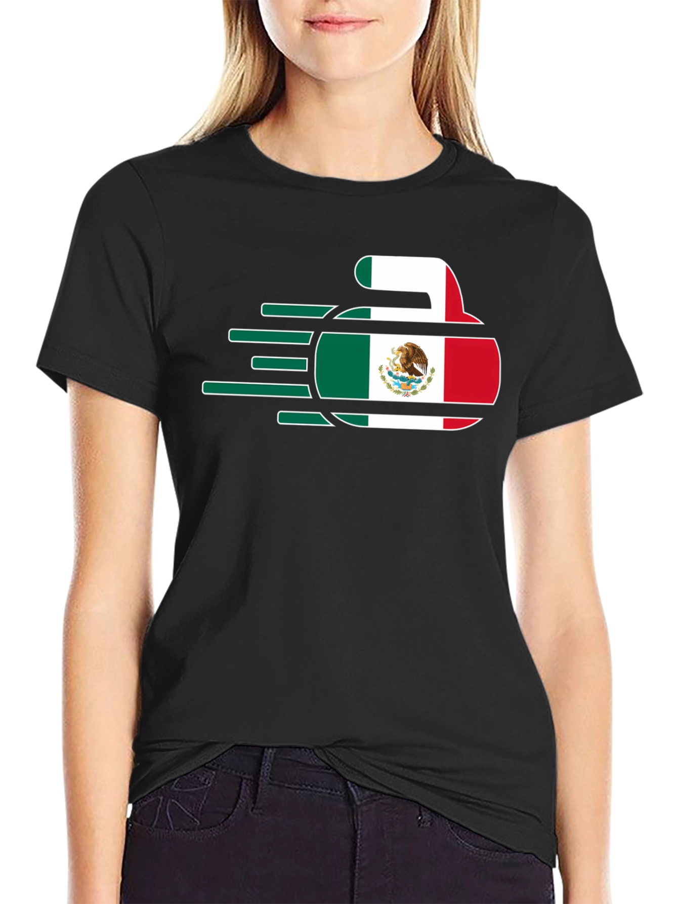 Mexico Curling T-Shirt - Black Tee