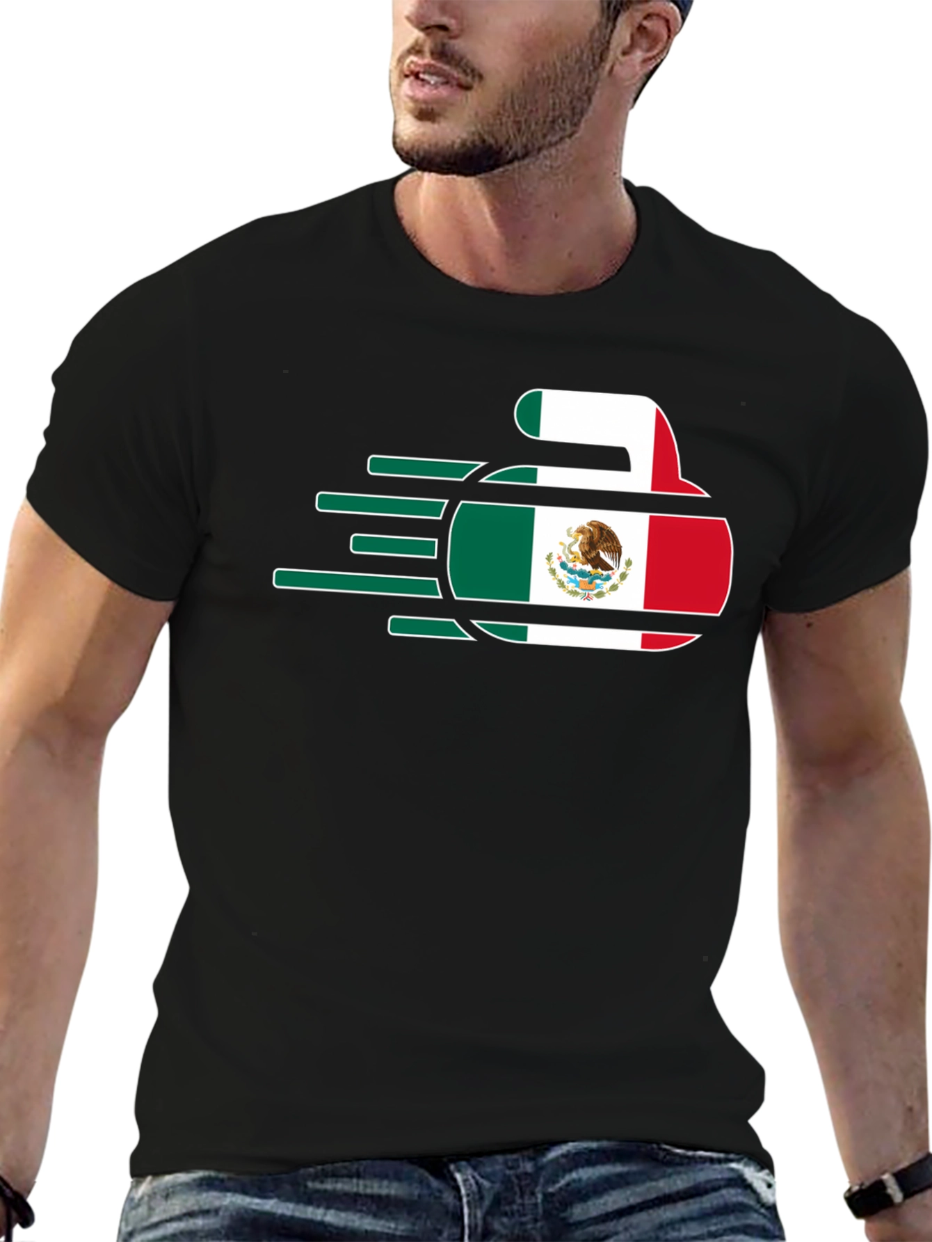 Mexico Curling T-Shirt - Black Tee