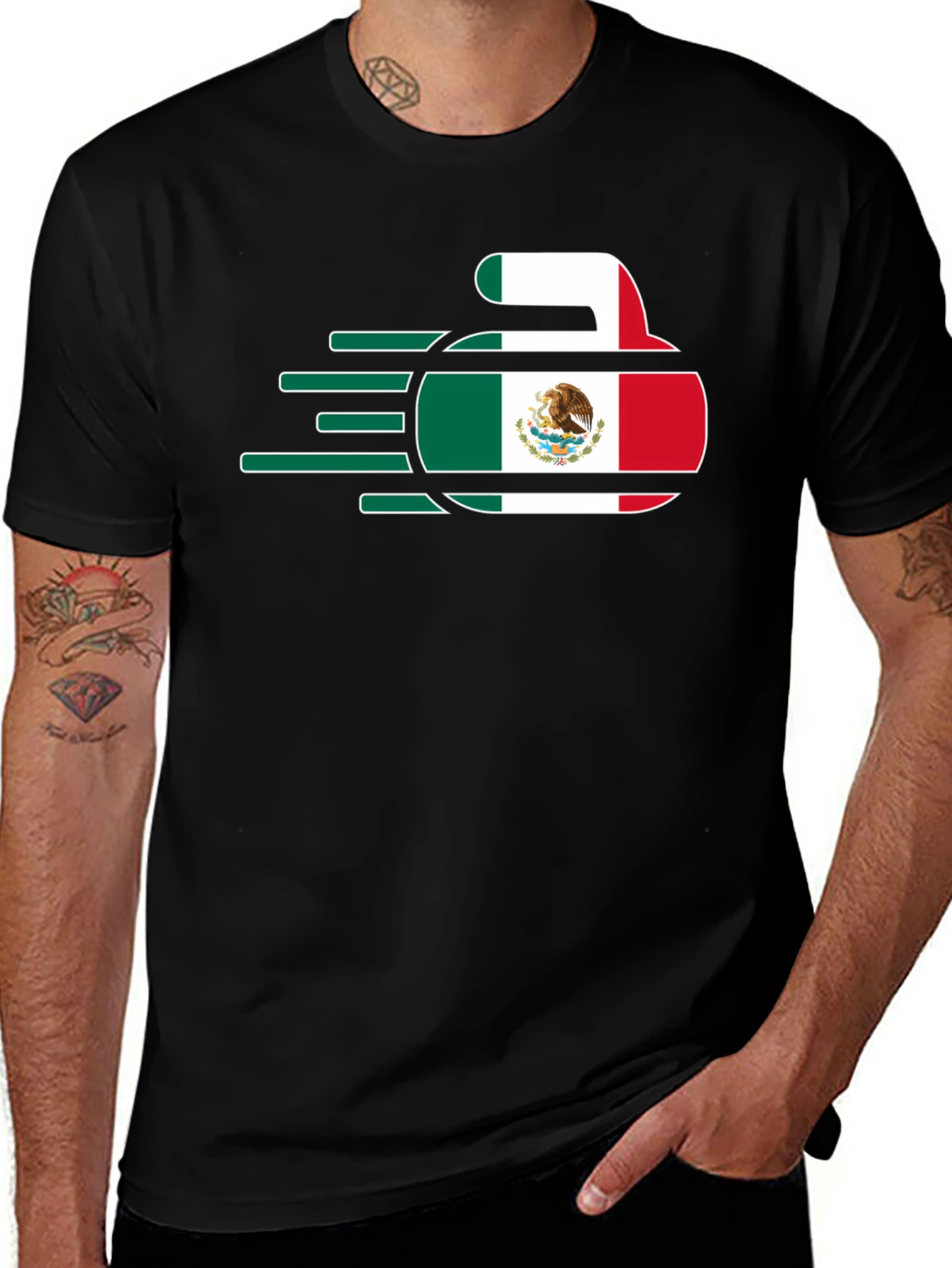 Mexico Curling T-Shirt - Black Tee