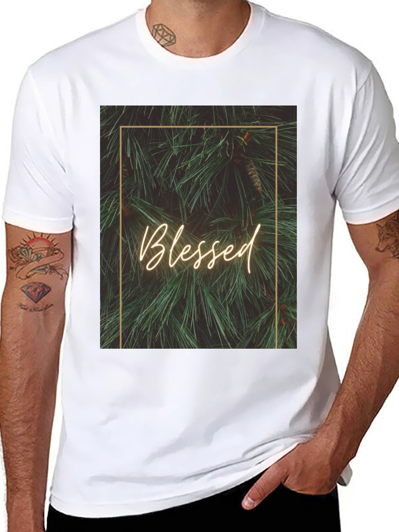 Blessed Pine Graphic Tee - Stylish Comfort