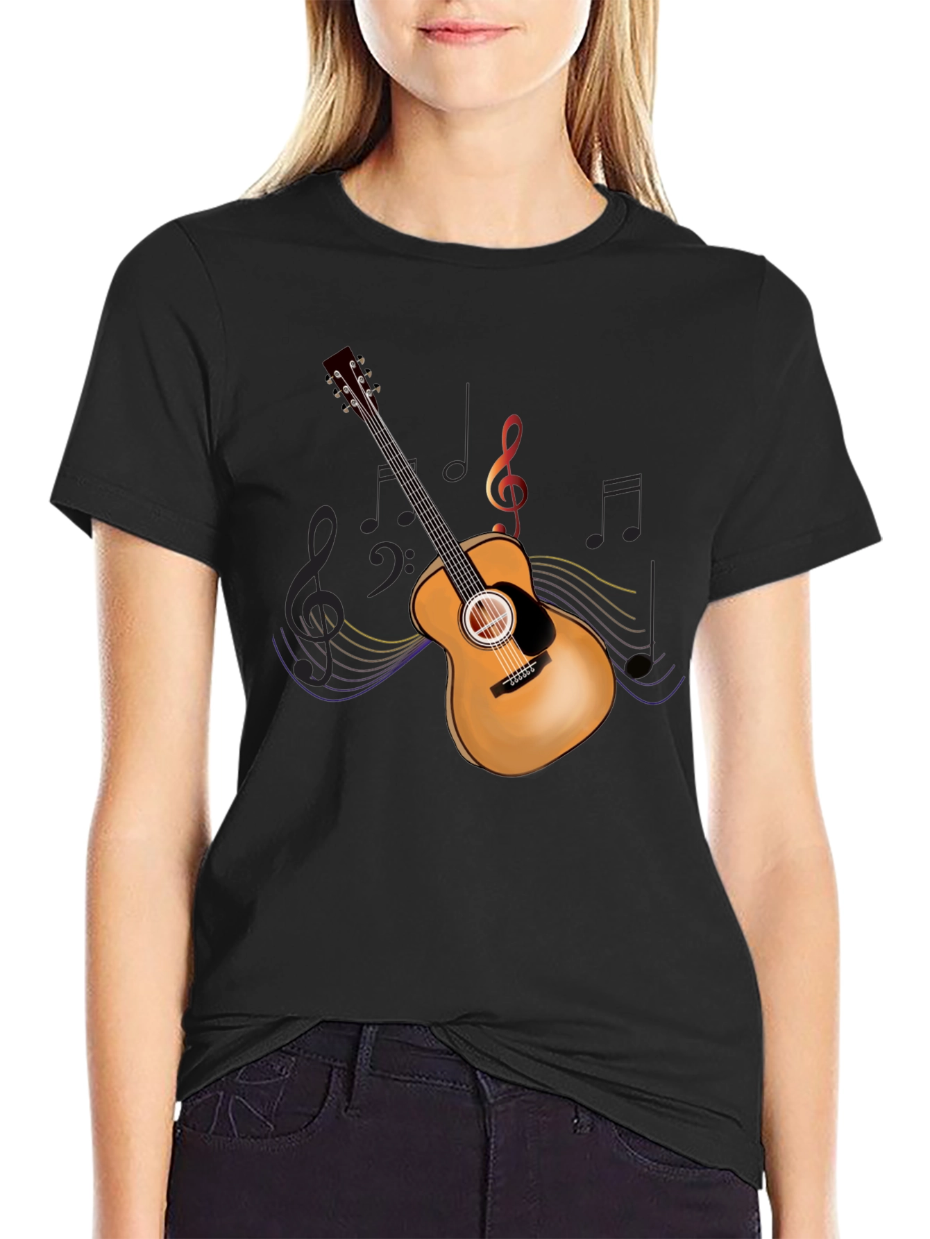 Guitar Music Graphic Tee - Mens Black T-Shirt