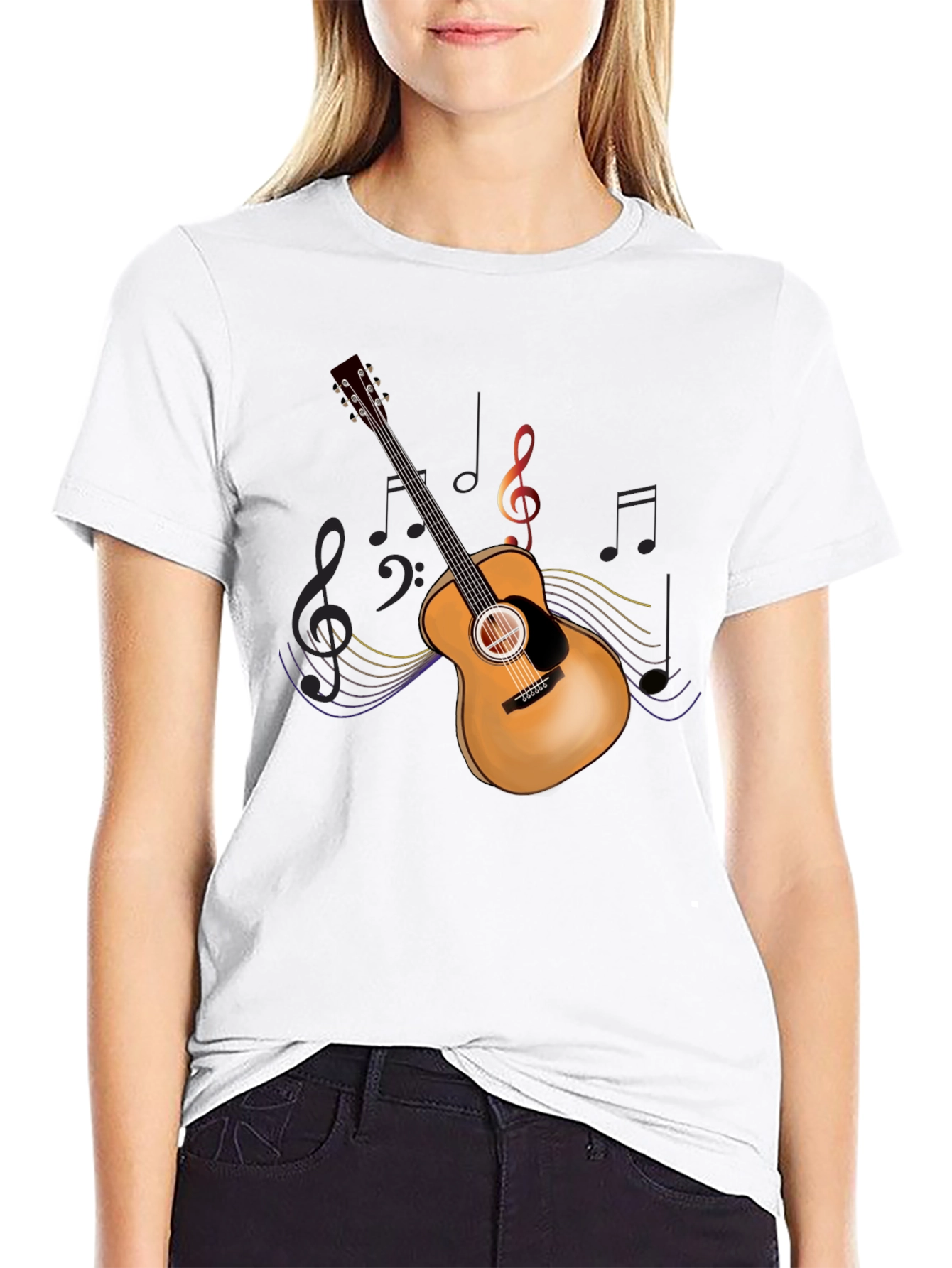 Guitar Music Graphic Tee - Mens Black T-Shirt
