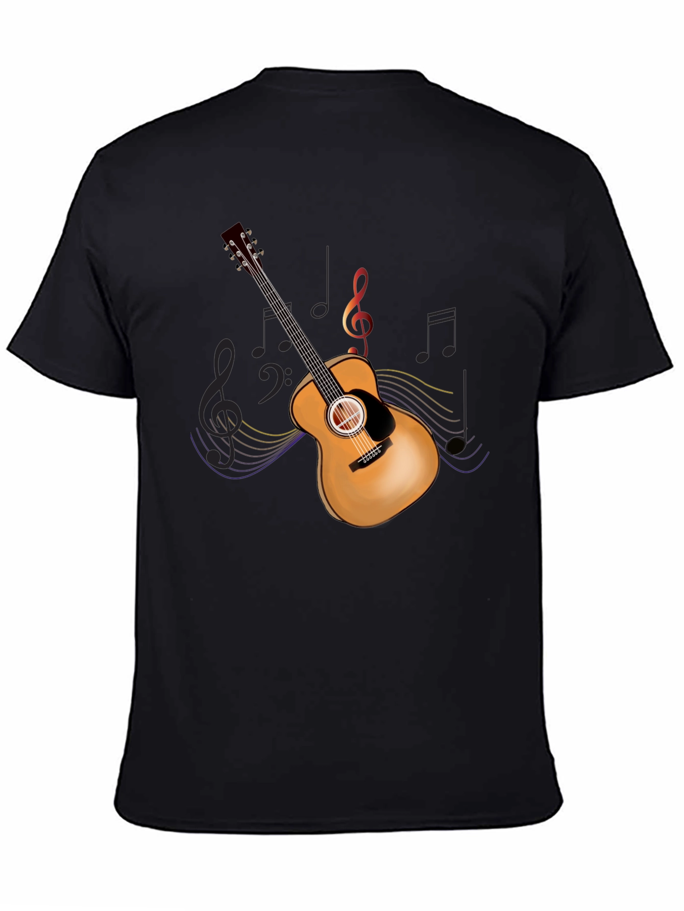 Guitar Music Graphic Tee - Mens Black T-Shirt