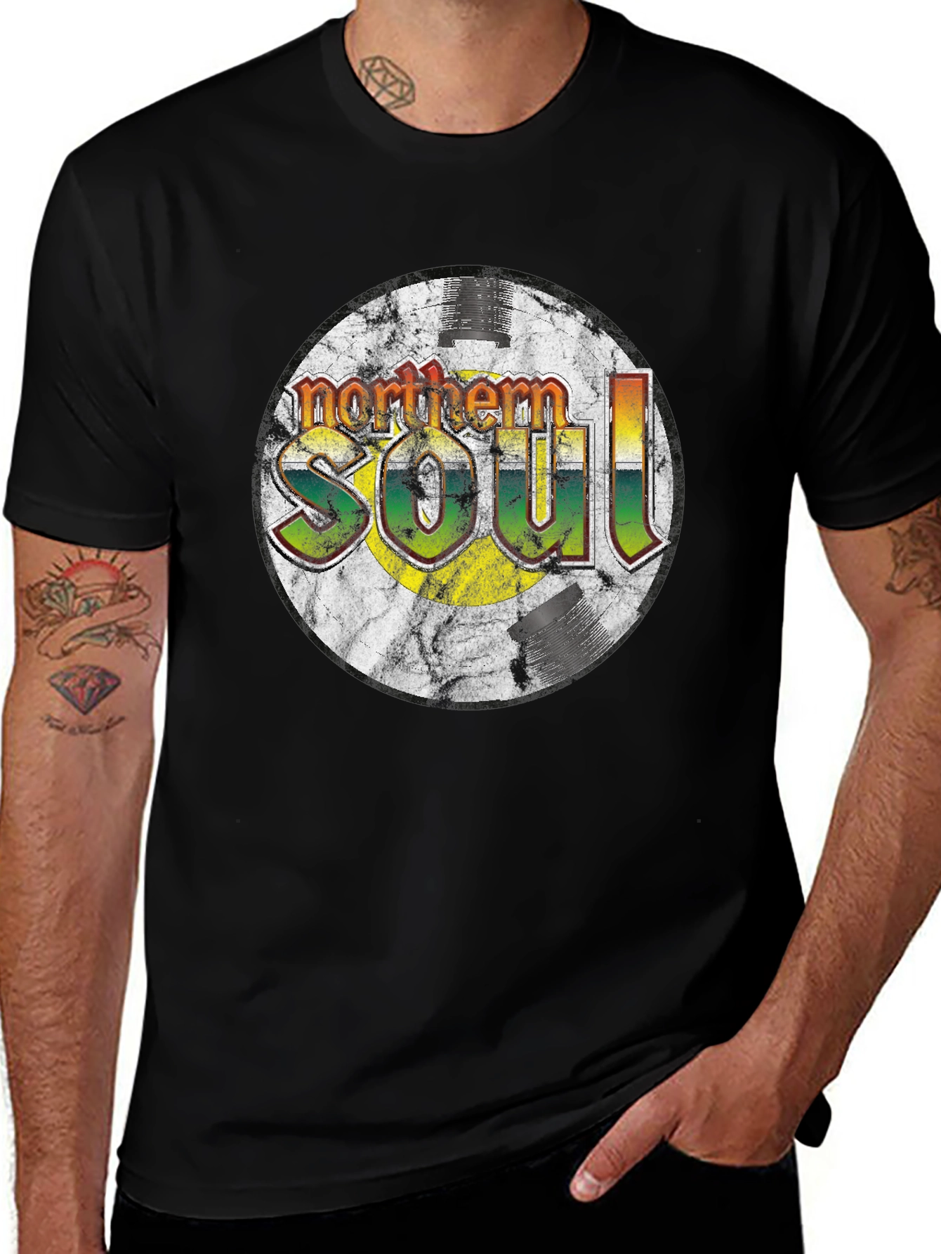 Northern Soul Graphic Tee - Black Cotton Blend