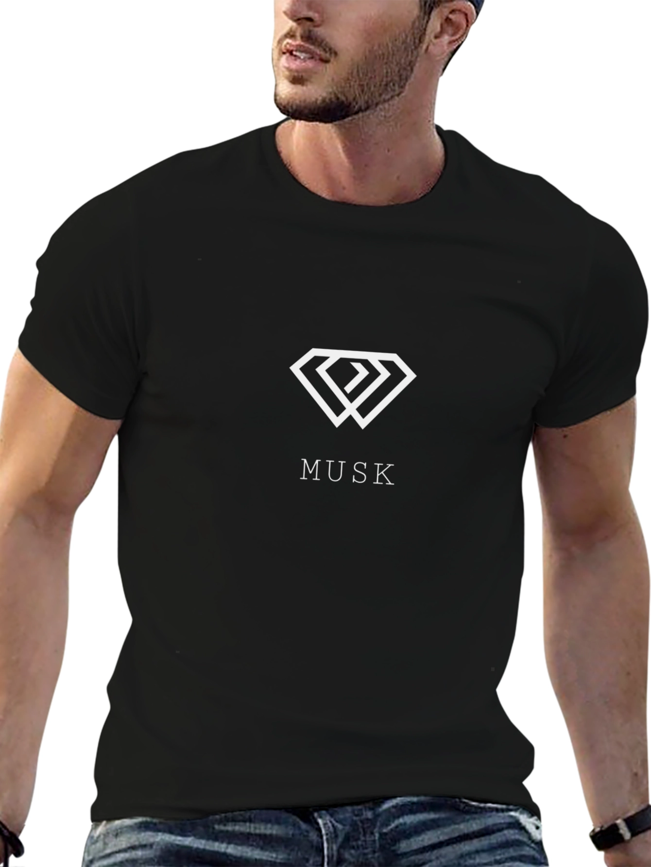 Musk Diamond Graphic Black T-Shirt