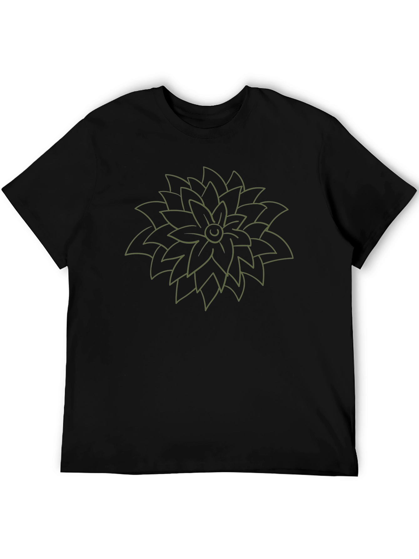 Floral Graphic Tee - Stylish Black Cotton T-Shirt