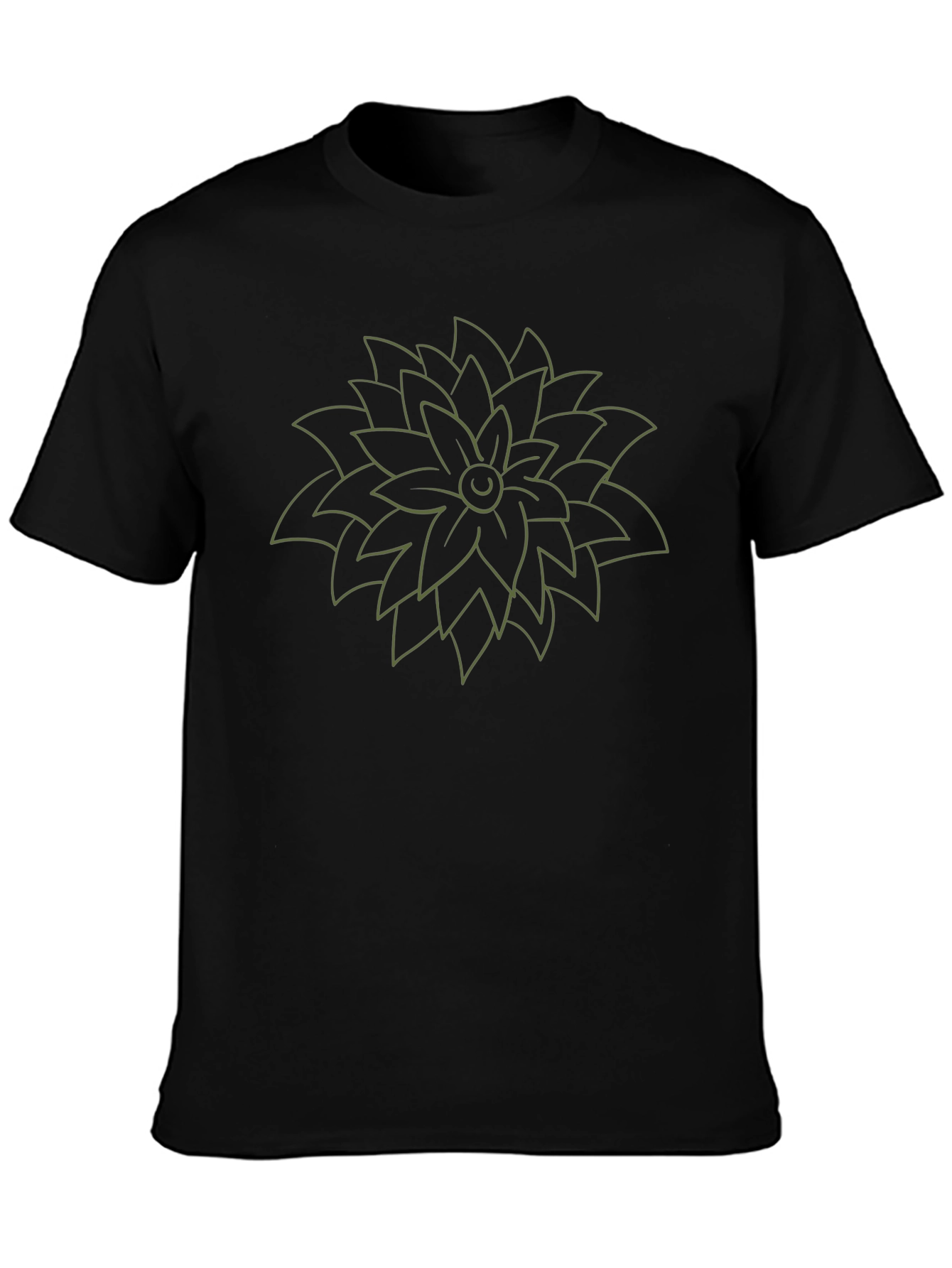 Floral Graphic Tee - Stylish Black Cotton T-Shirt