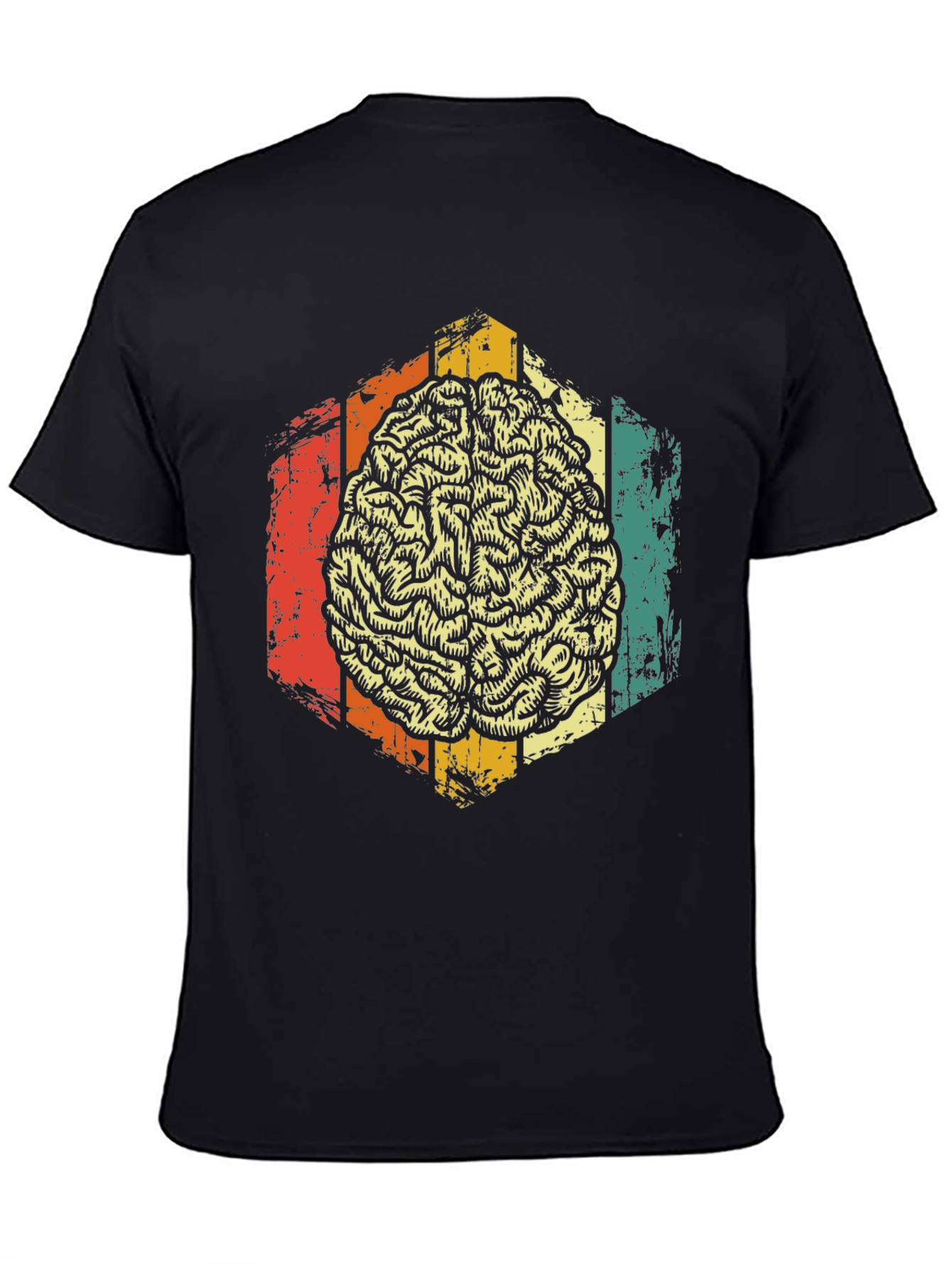 Retro Brain Graphic Tee - Mens Black T-Shirt