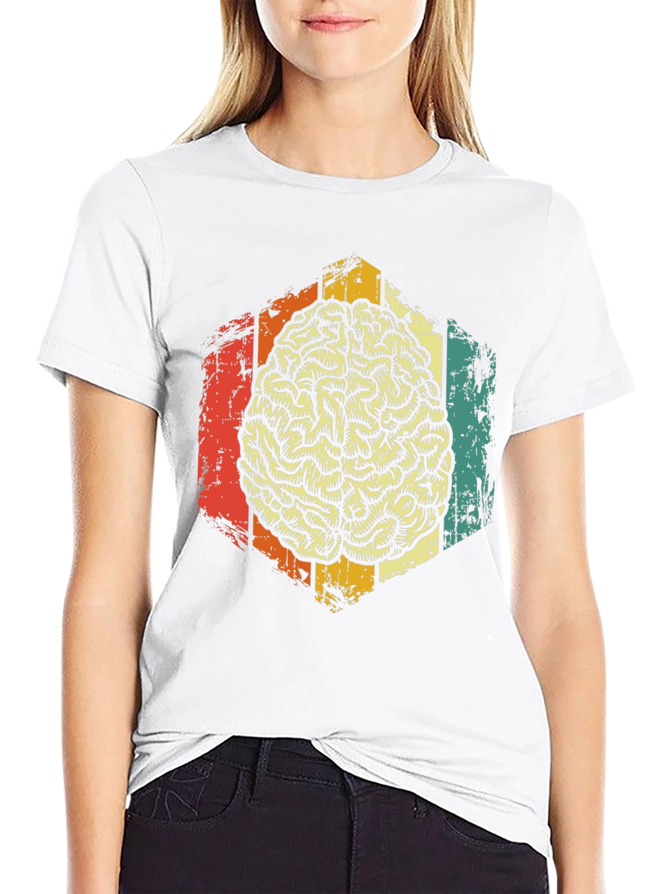 Retro Brain Graphic Tee - Mens Black T-Shirt