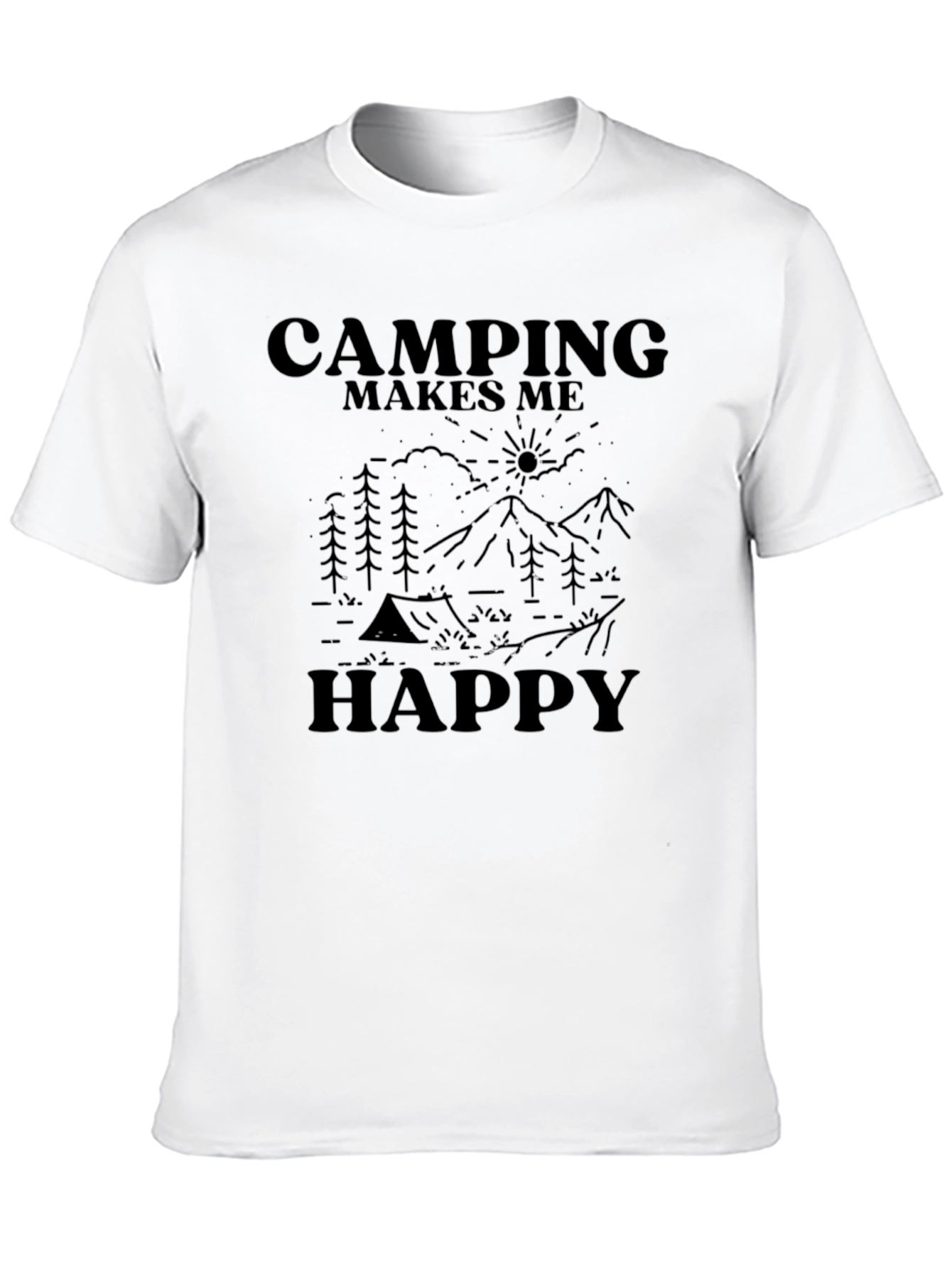Camping Makes Me Happy T-Shirt - Adventure Graphic Tee