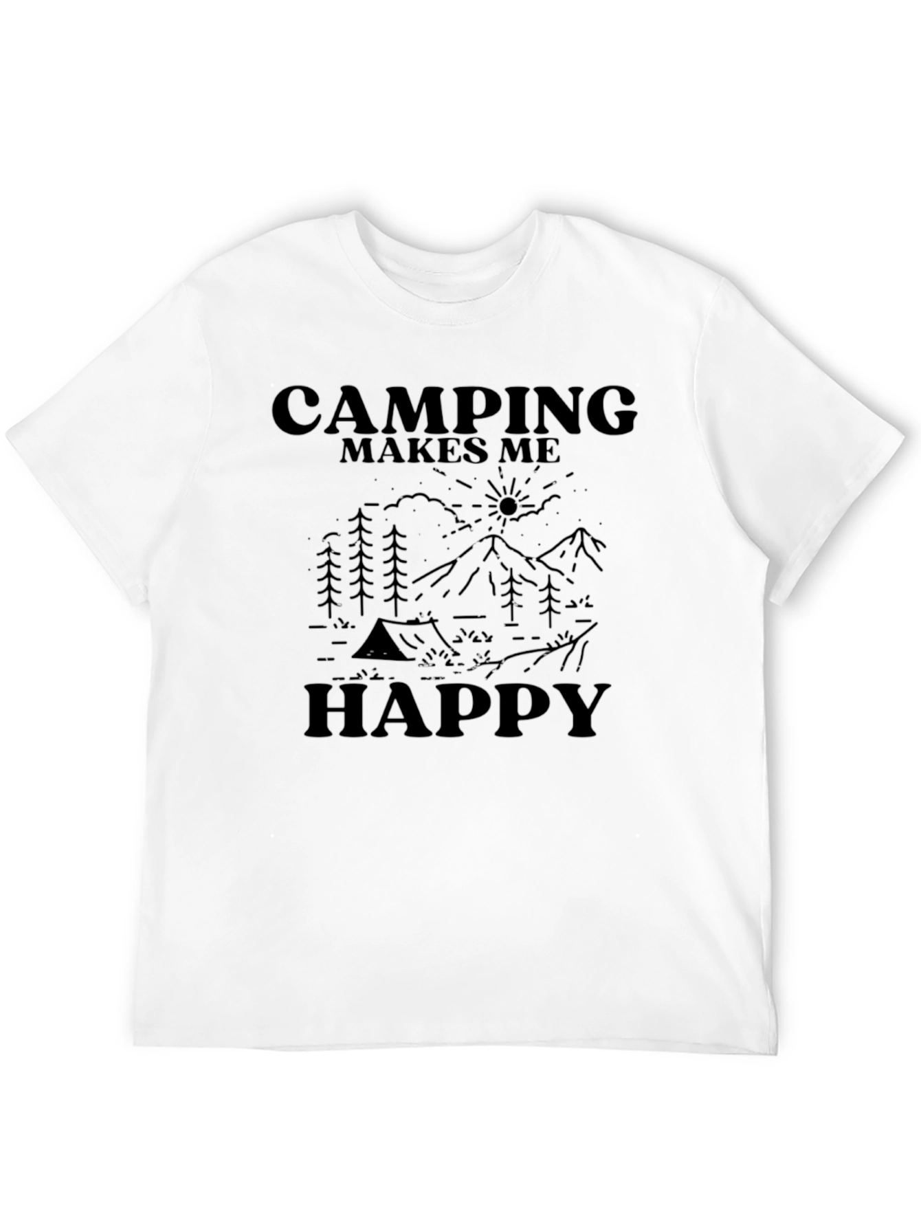 Camping Makes Me Happy T-Shirt - Adventure Graphic Tee