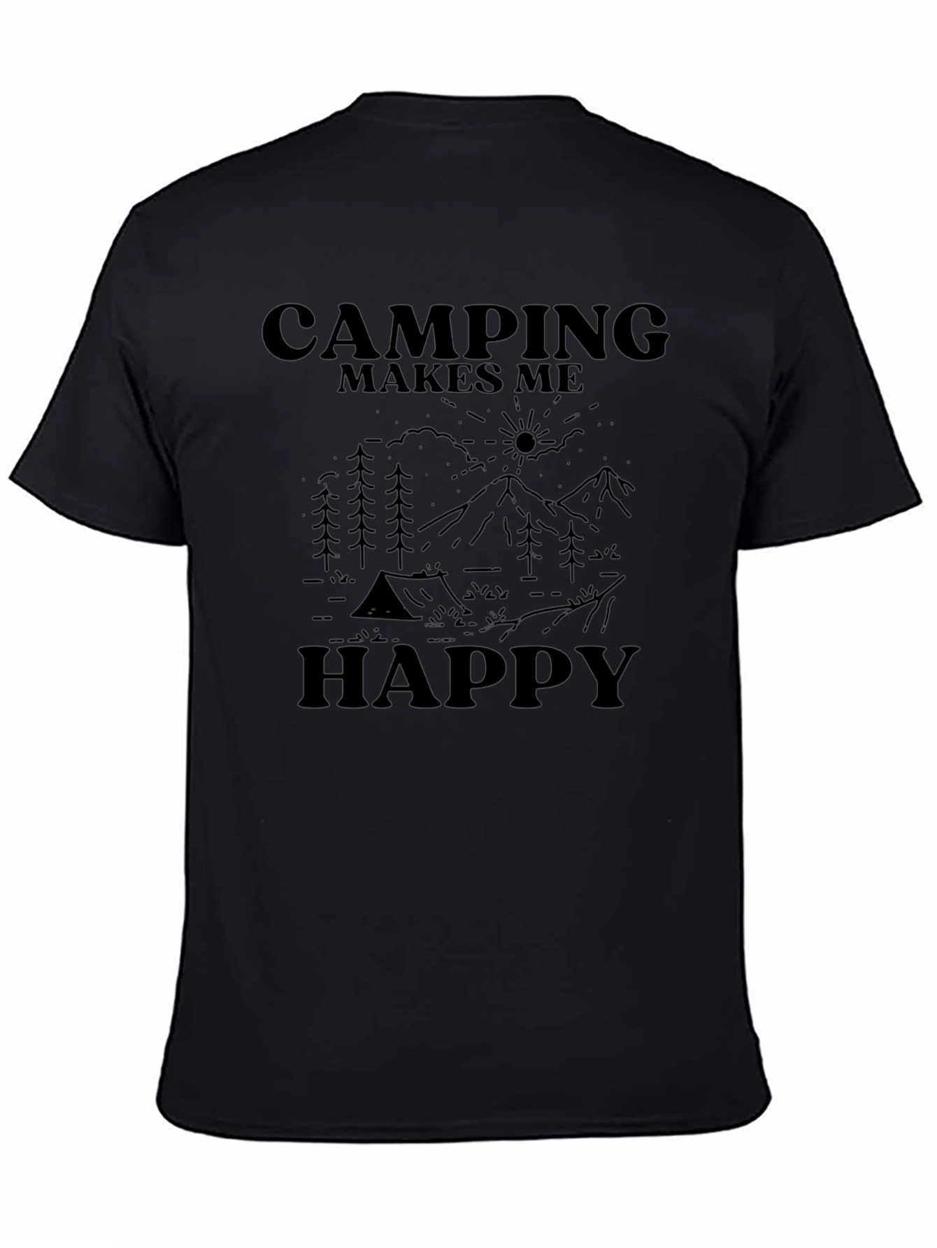 Camping Makes Me Happy T-Shirt - Adventure Graphic Tee