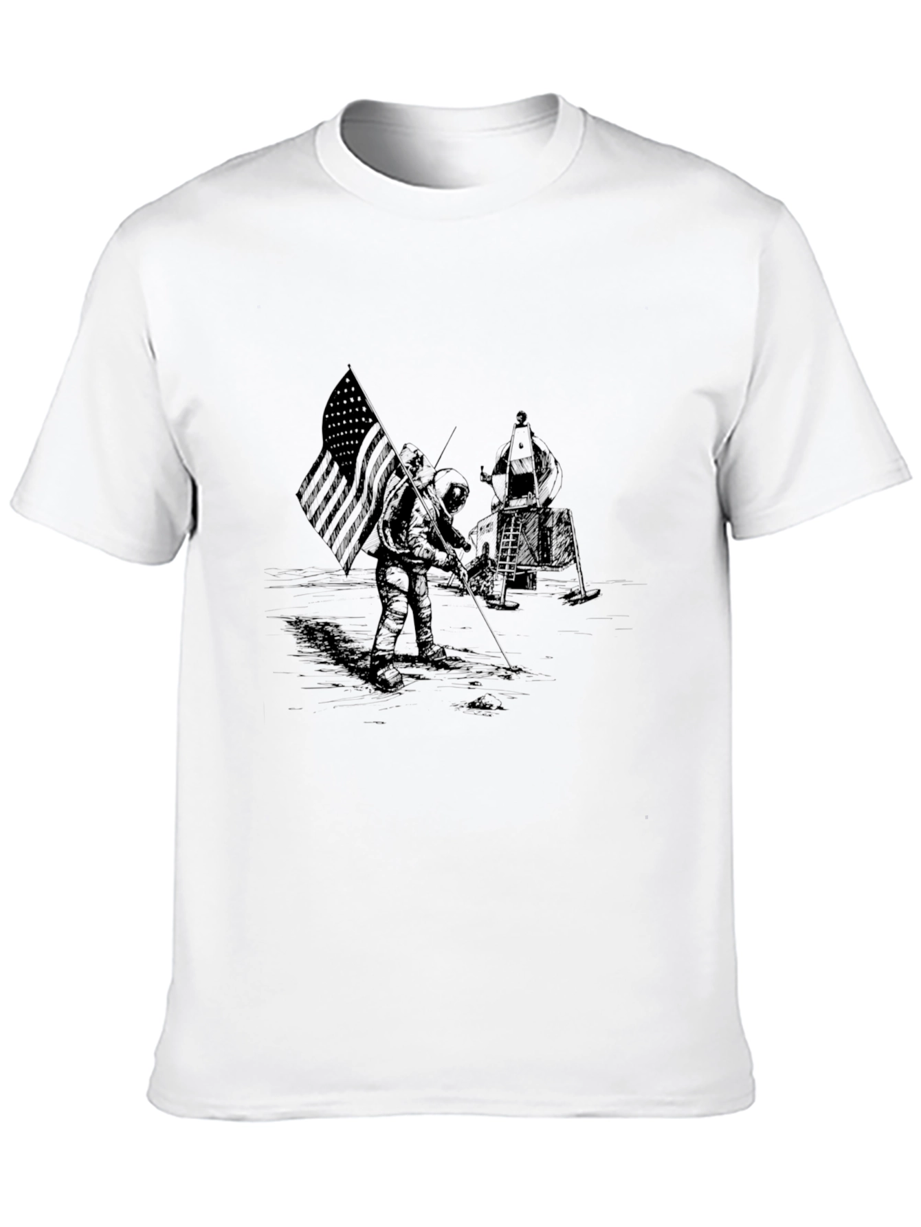 Apollo Moon Landing Graphic Black T-Shirt