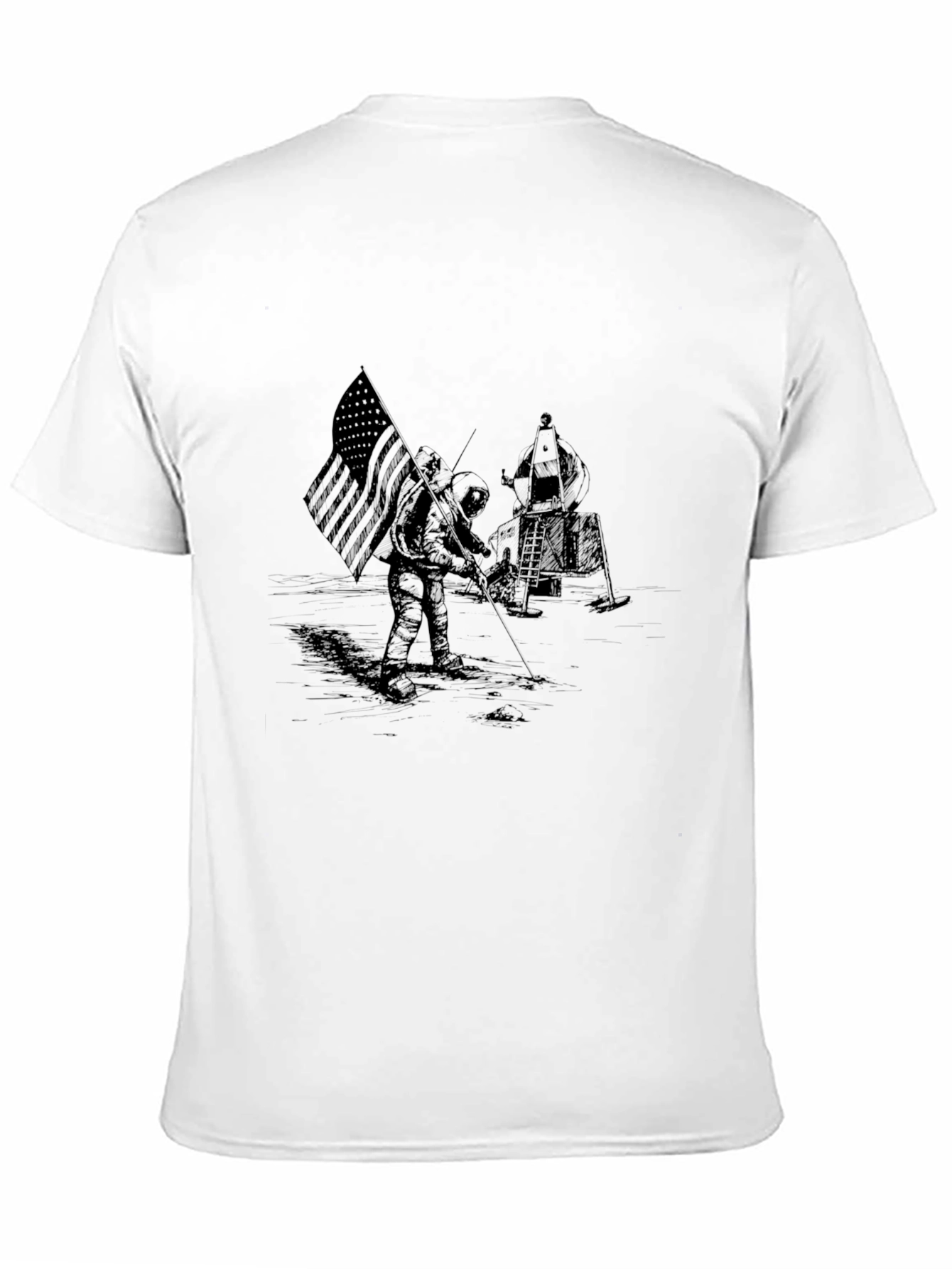 Apollo Moon Landing Graphic Black T-Shirt