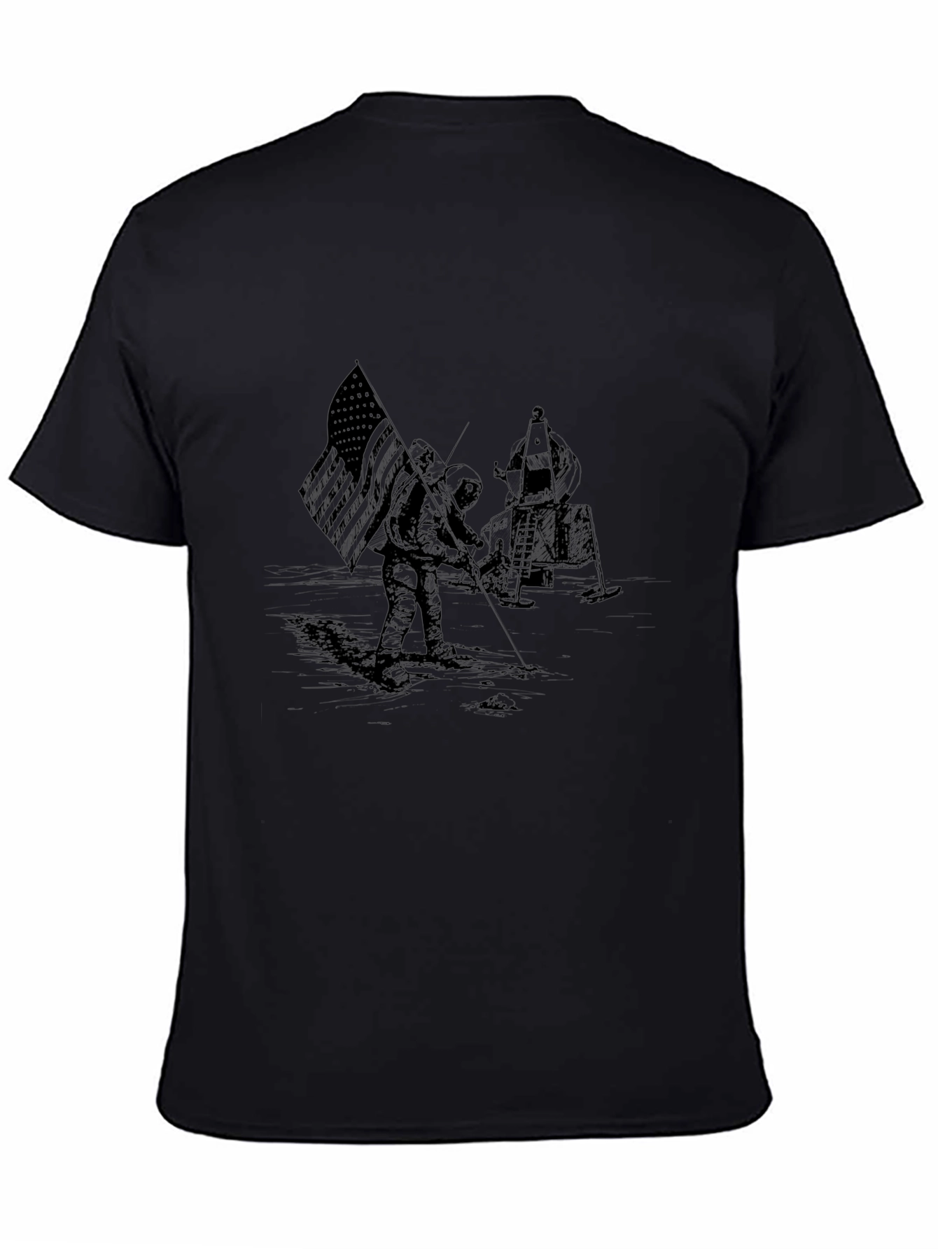 Apollo Moon Landing Graphic Black T-Shirt
