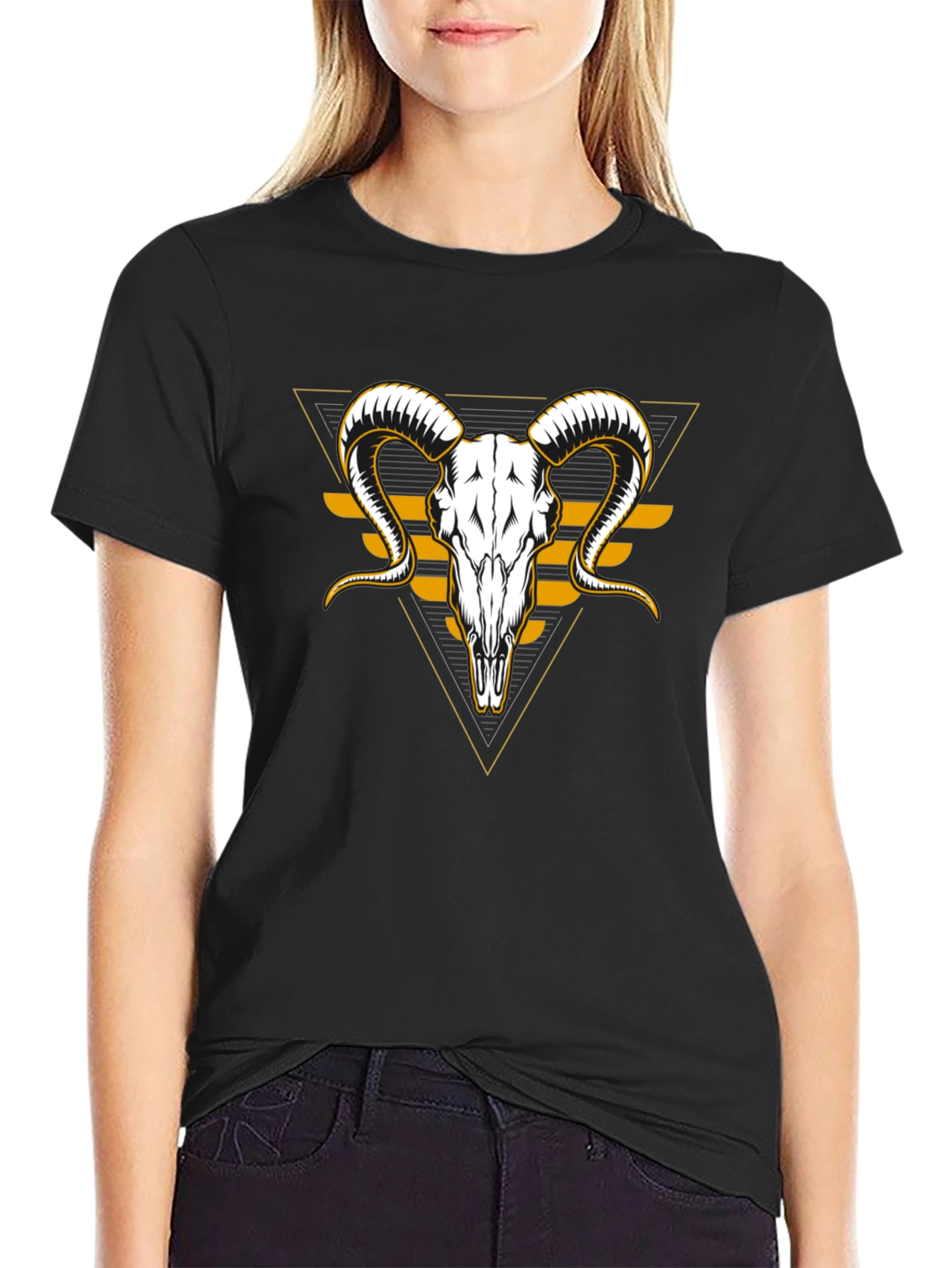 Ram Skull Graphic T-Shirt - Unique Design