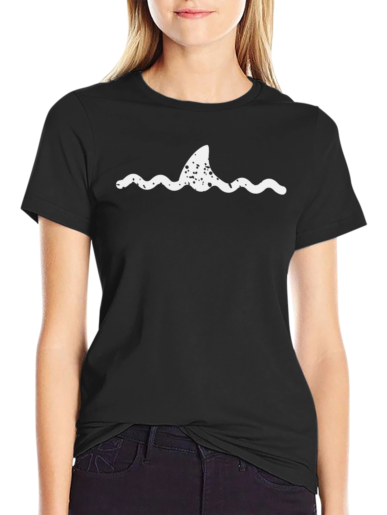 Shark Fin Waves Graphic Tee - Cool Summer Shirt
