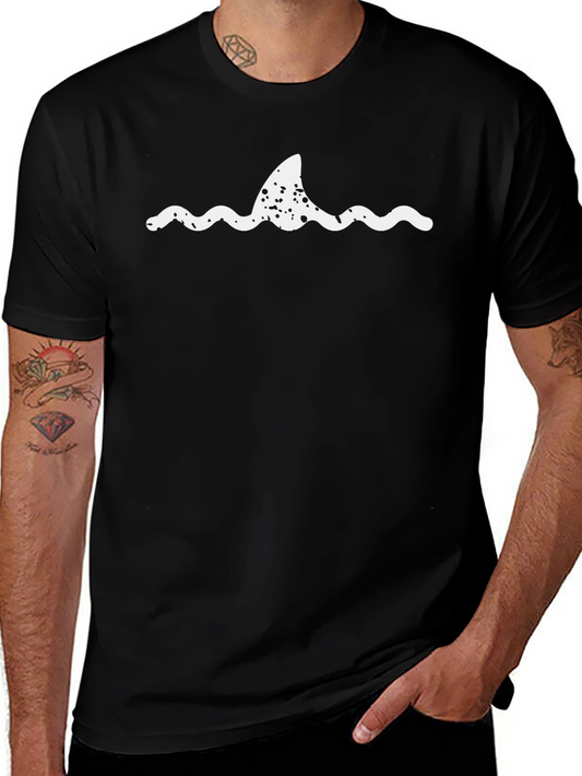 Shark Fin Waves Graphic Tee - Cool Summer Shirt