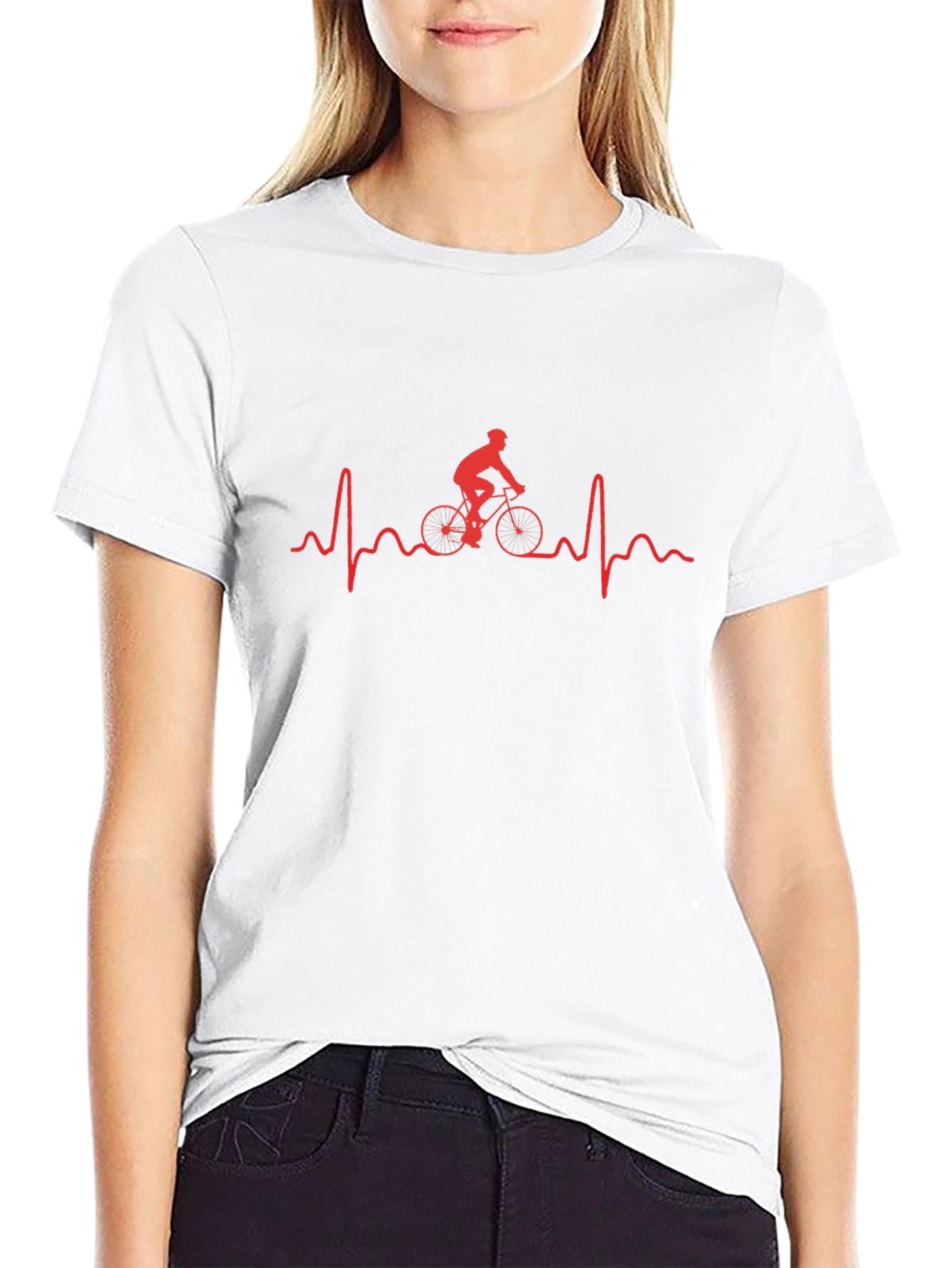 Cycling Heartbeat Graphic Tee - Ride On!