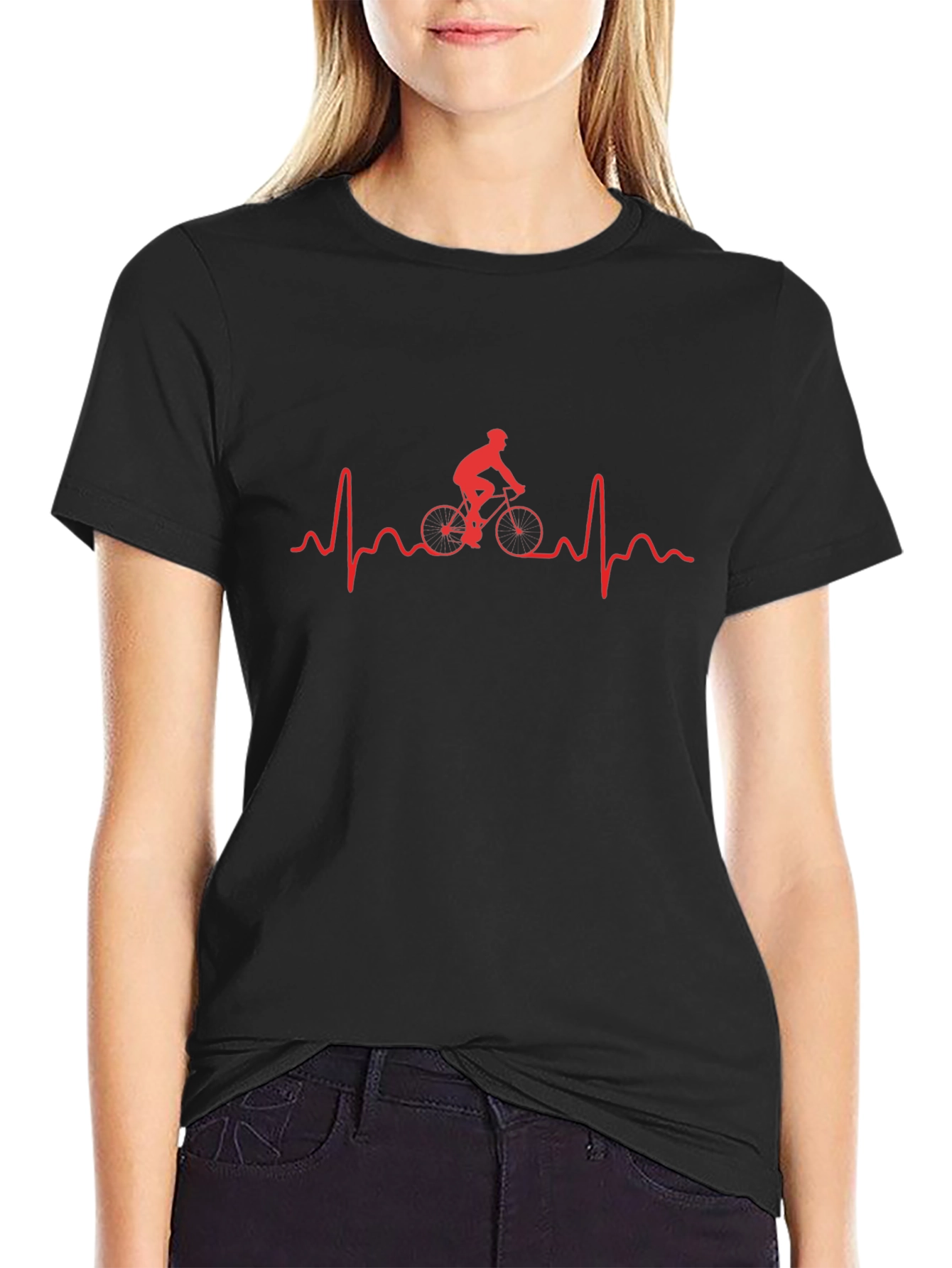 Cycling Heartbeat Graphic Tee - Ride On!