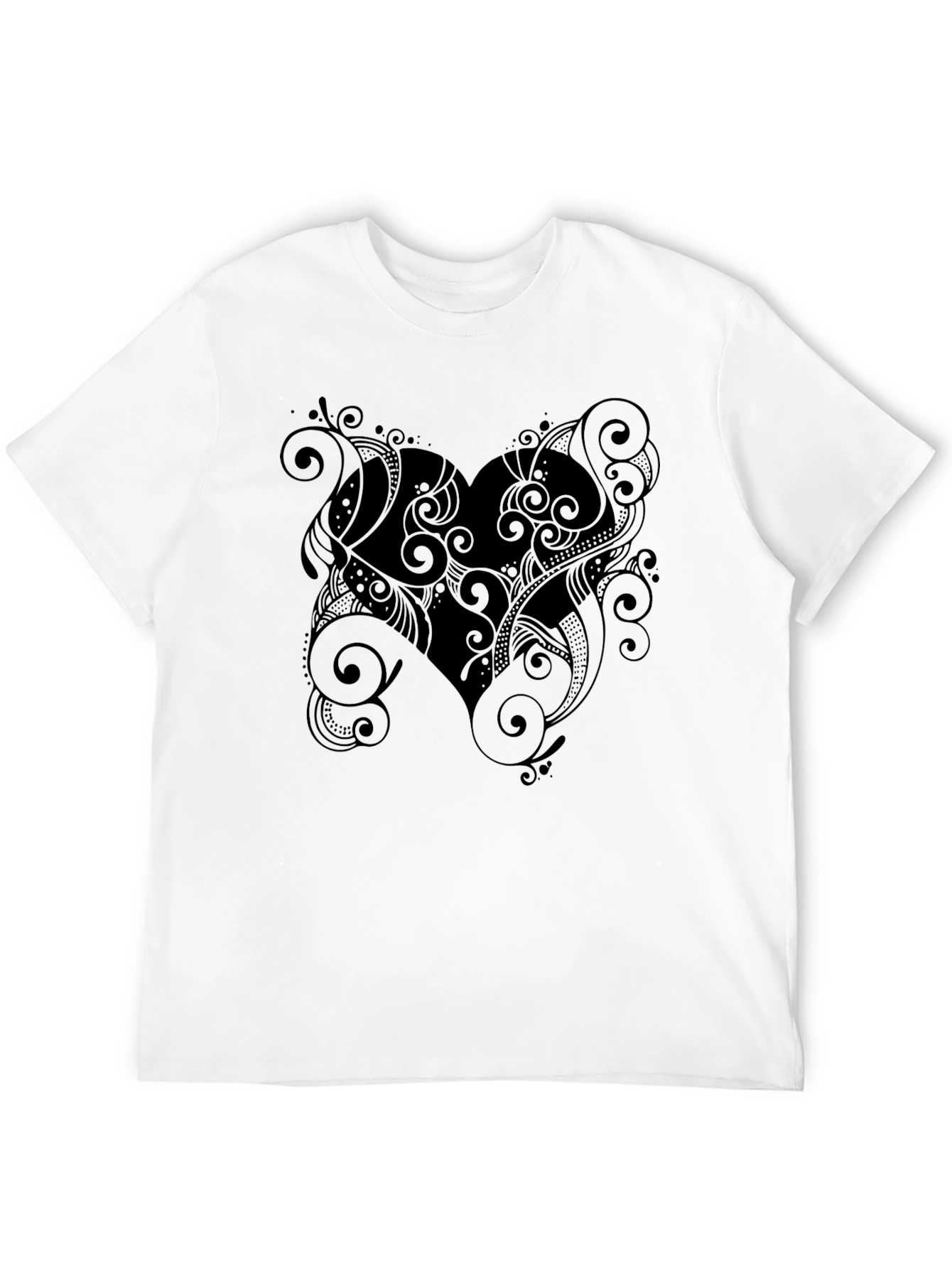 Ornate Heart Graphic Black T-Shirt