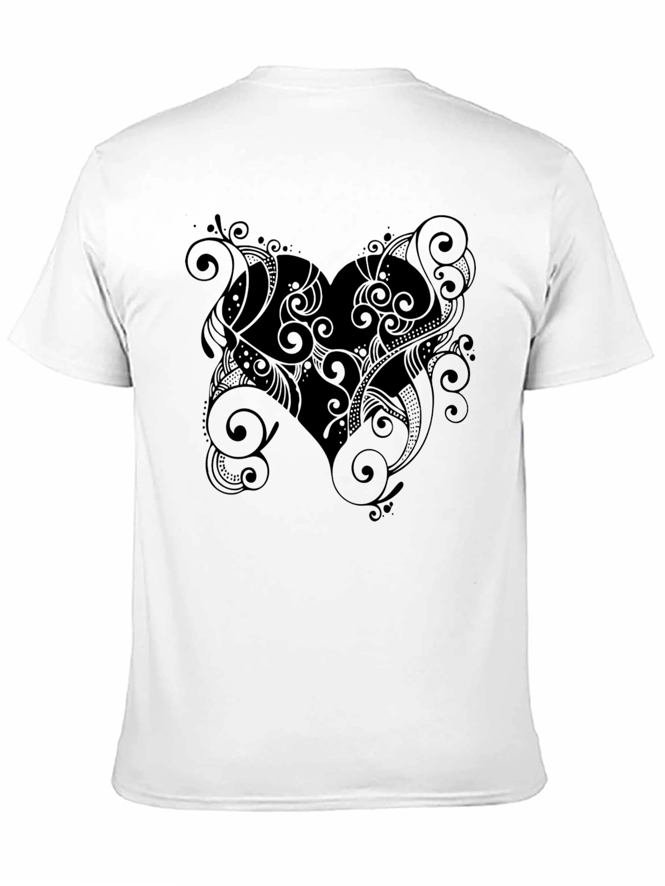 Ornate Heart Graphic Black T-Shirt