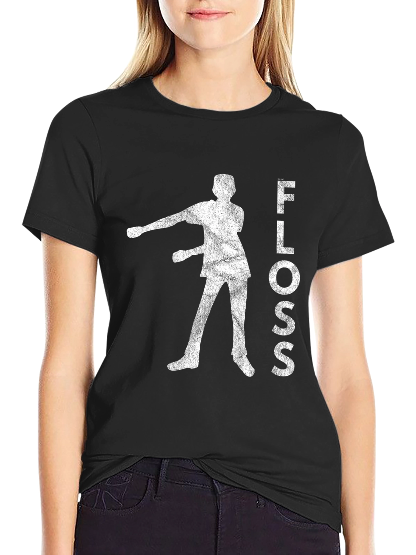 Floss Dance Graphic Tee - Black Cotton T-Shirt