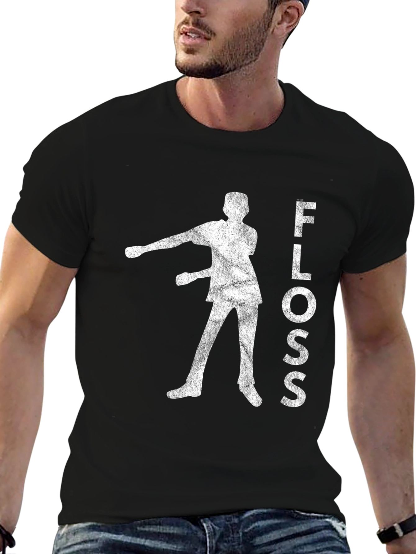 Floss Dance Graphic Tee - Black Cotton T-Shirt