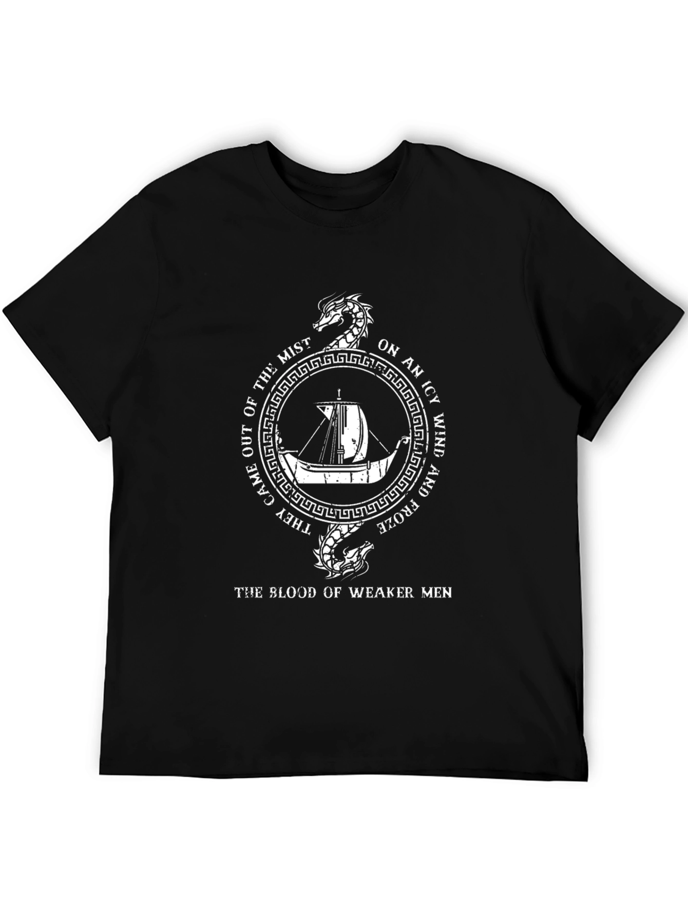 Viking Dragon Ship T-Shirt - Blood of Weaker Men