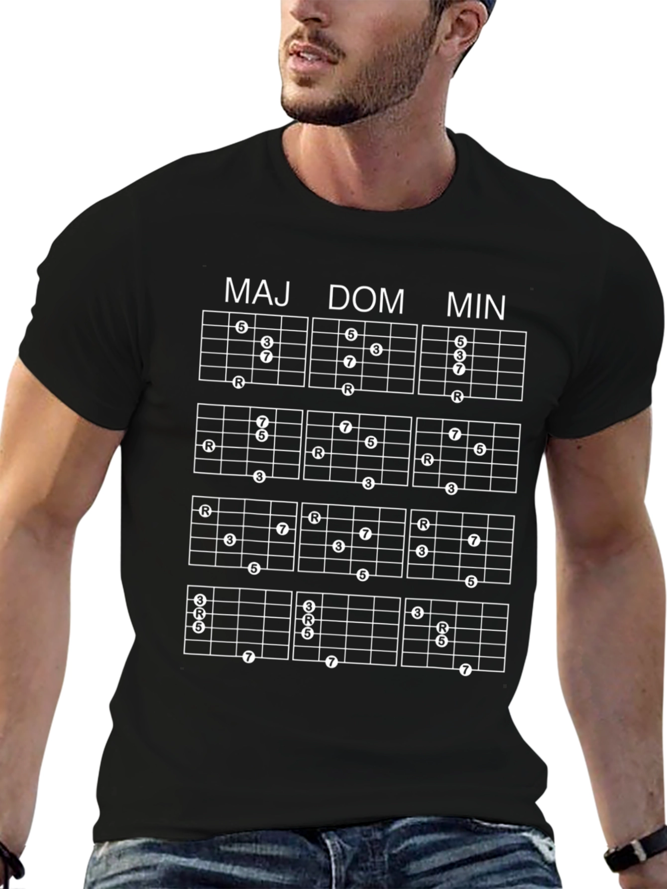 Guitar Chord Chart T-Shirt - Music Lover Tee