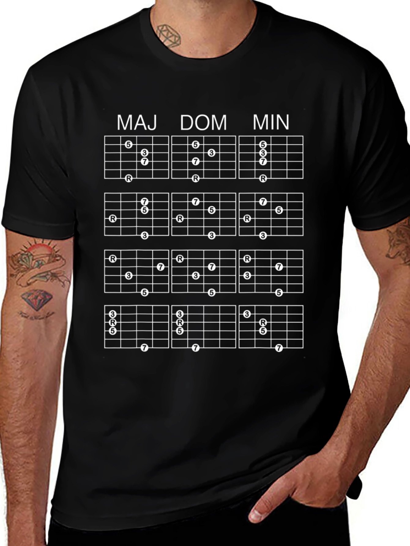 Guitar Chord Chart T-Shirt - Music Lover Tee