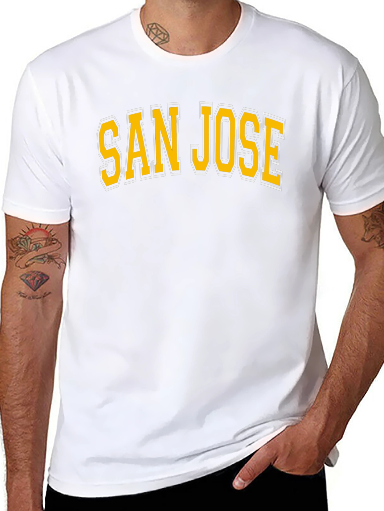 San Jose T-Shirt Black Cotton Graphic Tee
