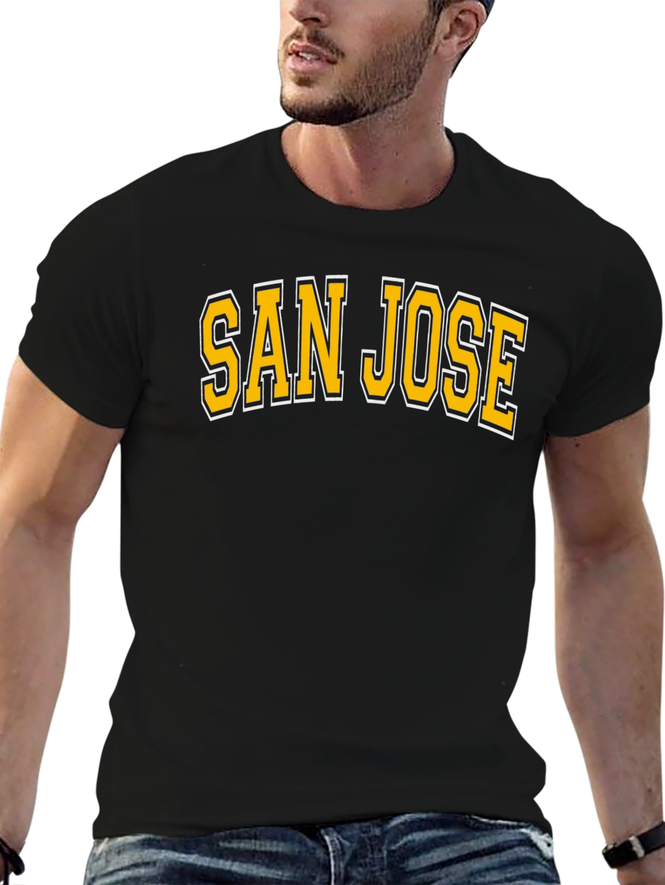 San Jose T-Shirt Black Cotton Graphic Tee