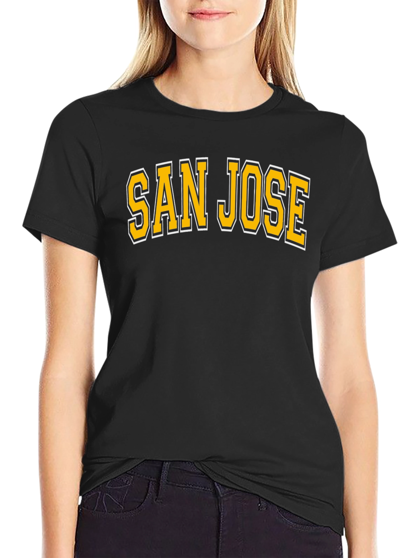 San Jose T-Shirt Black Cotton Graphic Tee