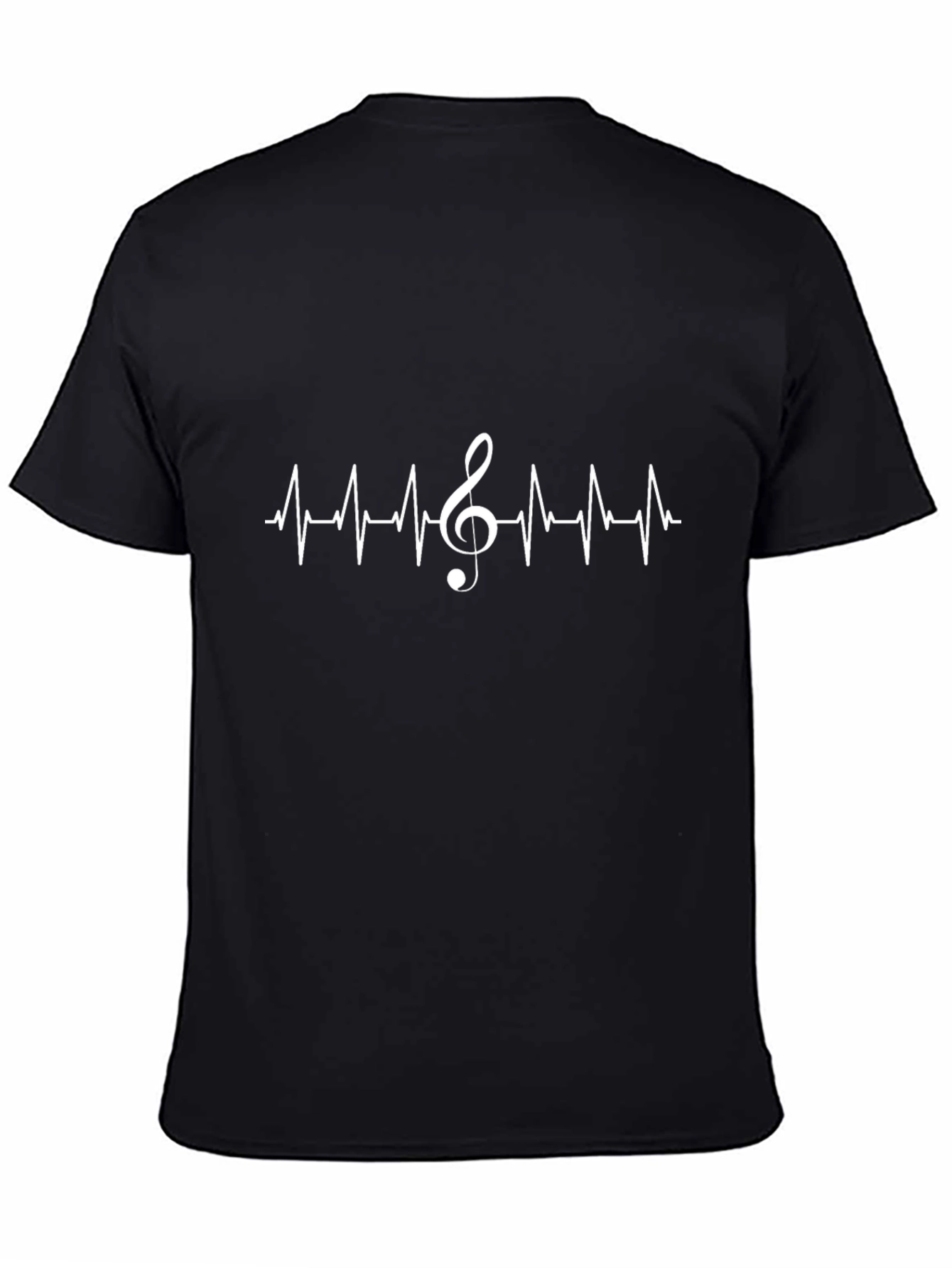 Music Heartbeat T-Shirt - Black Cotton Tee