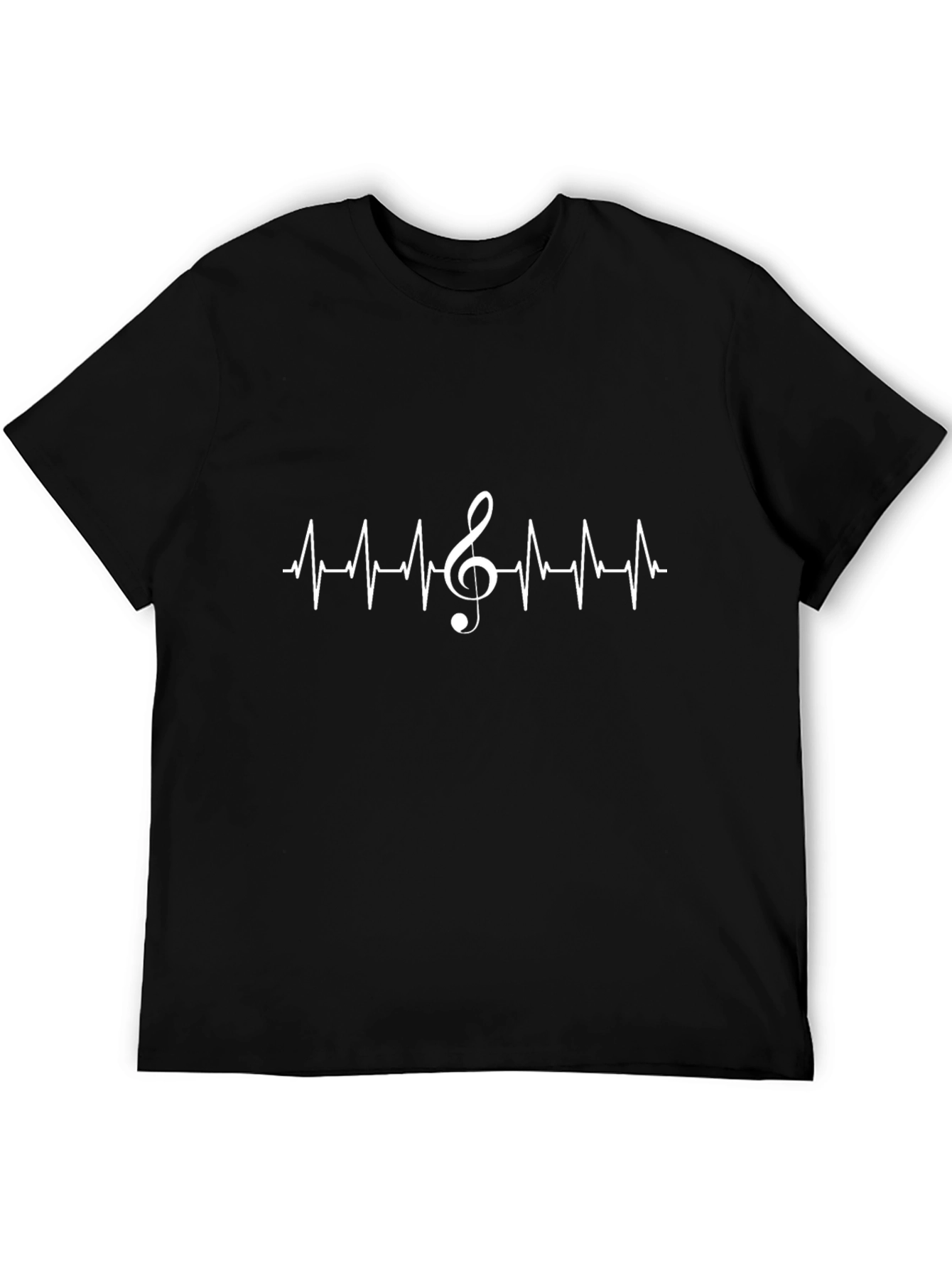 Music Heartbeat T-Shirt - Black Cotton Tee