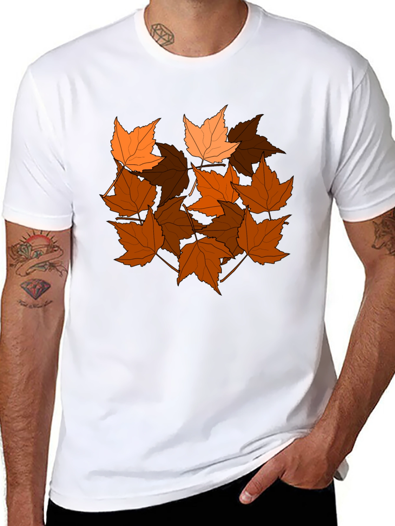 Autumn Leaves Graphic Tee - Stylish Fall T-Shirt