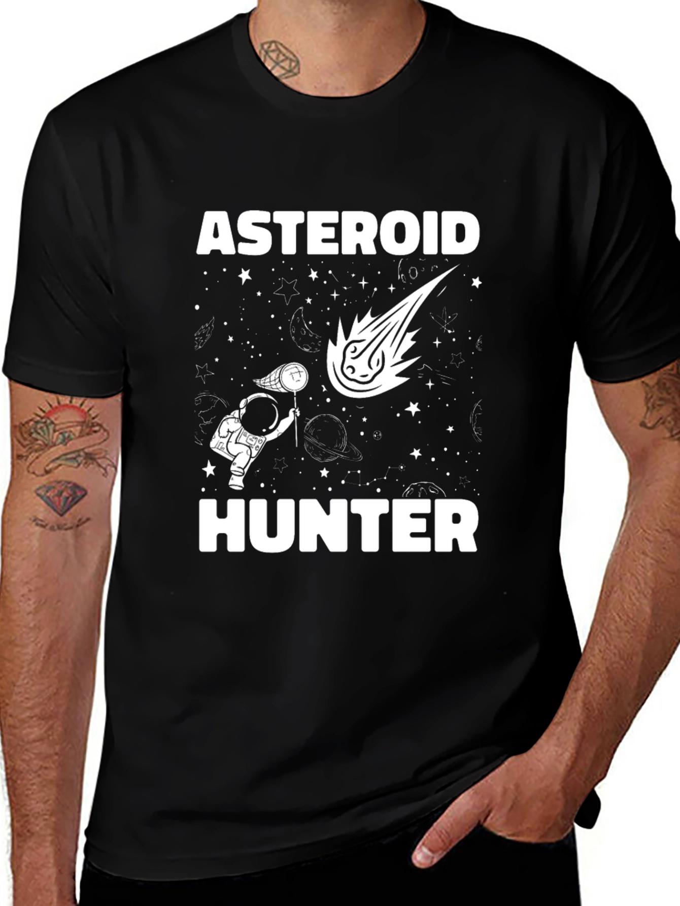 Asteroid Hunter Graphic T-Shirt - Space Adventure Tee