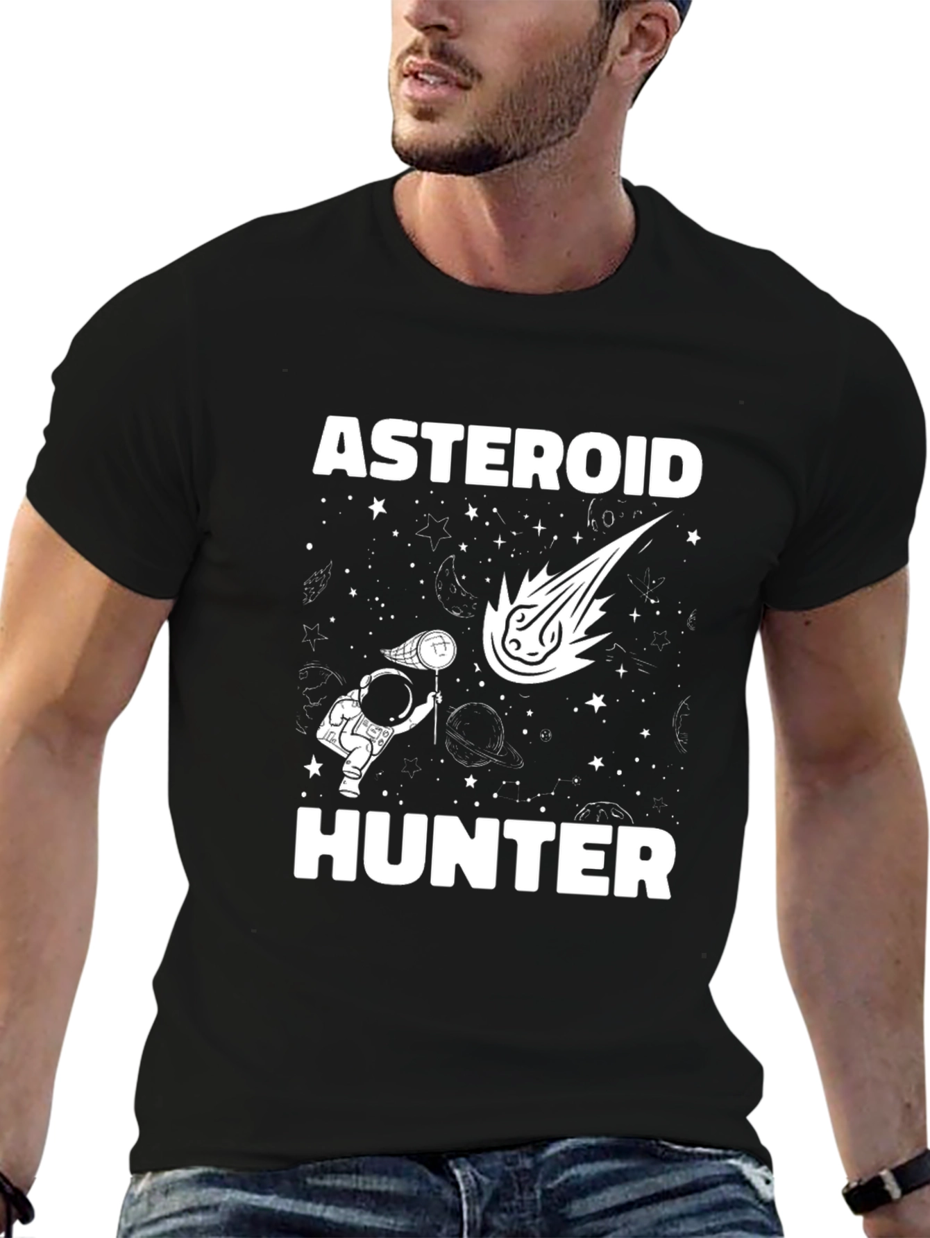 Asteroid Hunter Graphic T-Shirt - Space Adventure Tee