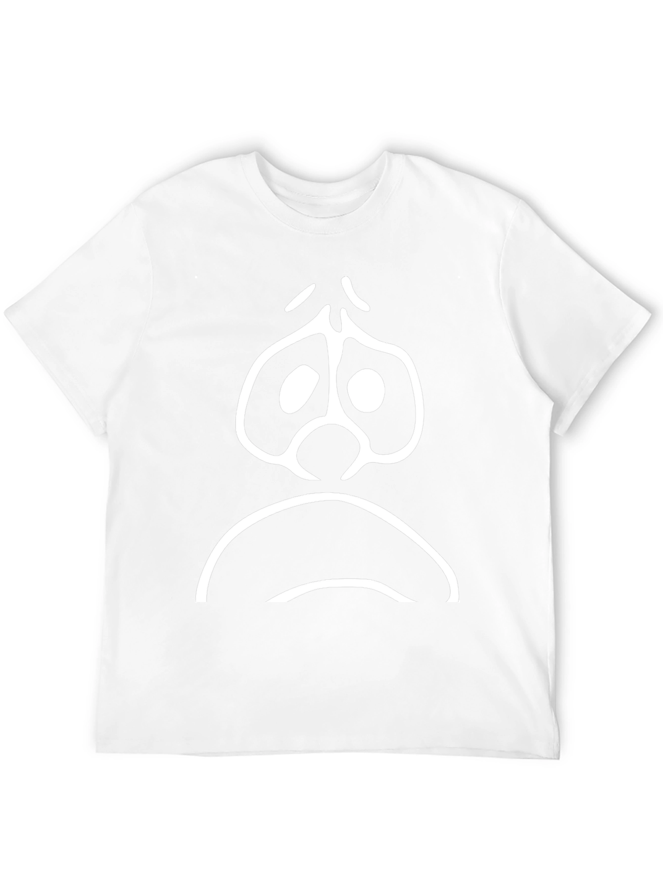 Sad Face Graphic T-Shirt - Black Cotton Tee